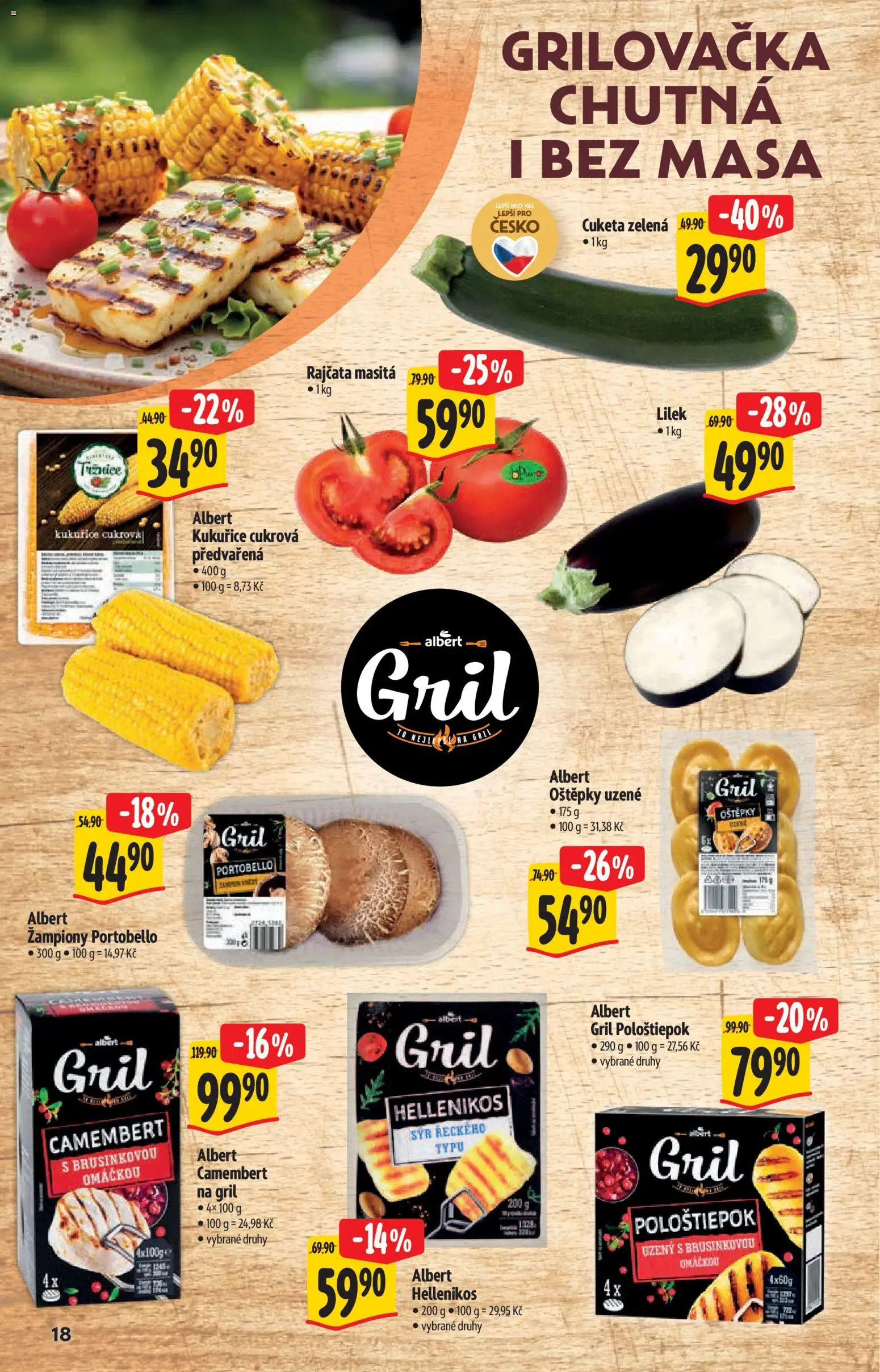 Albert katalog - Hypermarket od 15.07.2026 | Strana: 18 | Produkty: Sýr, Cuketa, Gril, Camembert