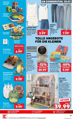 Kaufland Prospekt ab 30.07.2026 gültig | Seite: 57 | Produkte: Kamera, Top, Rucksack, Jeans