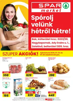 Spar Market Bak, Nagykapornak, Zalalövő szórólap - amely érvényes a következő dátumtól: 2026.07.23.