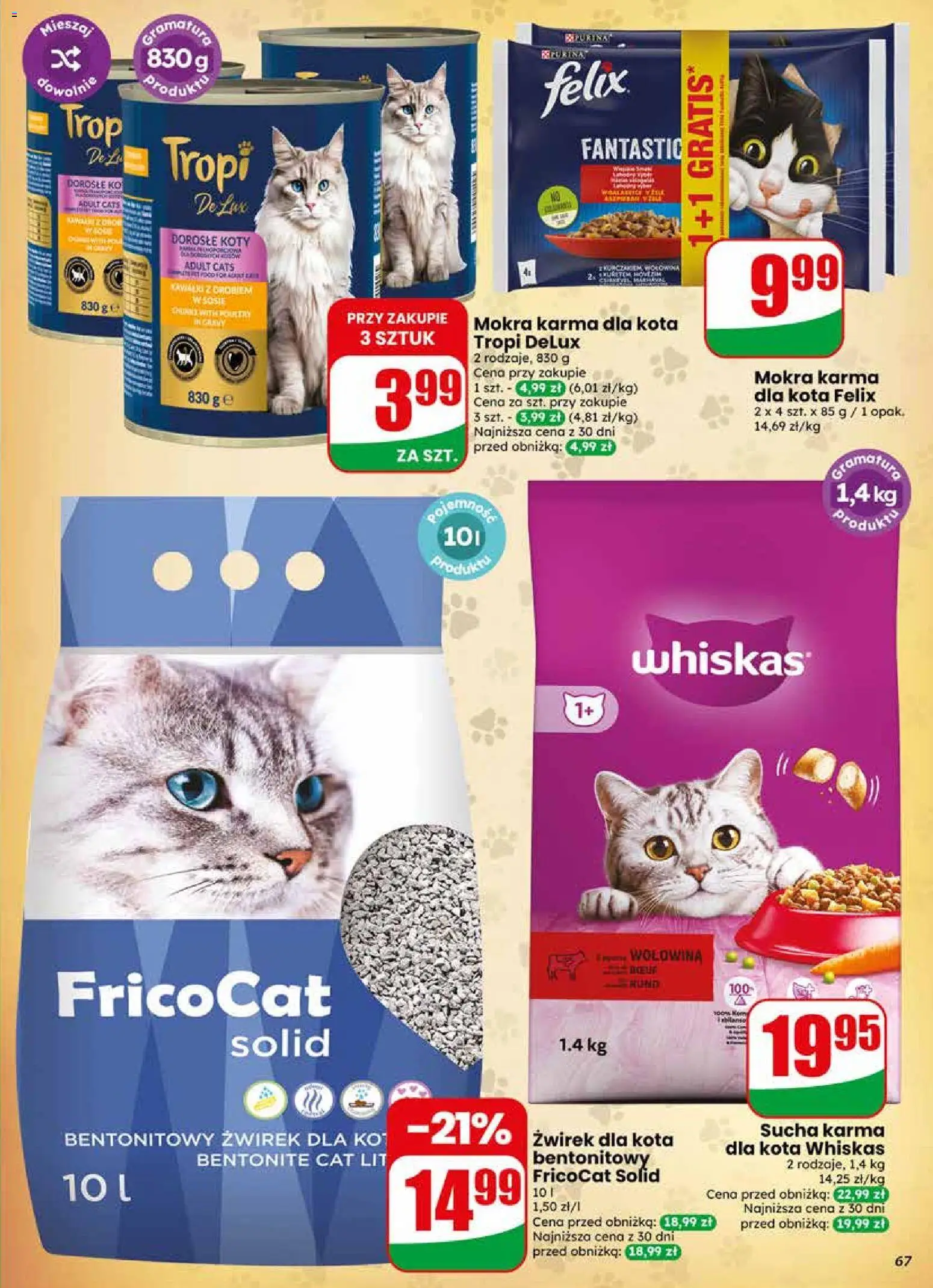 Dino gazetka od 13.05.2026 | Strona: 67 | Produkty: Żwirek dla kota, Karma dla kota, Wołowina