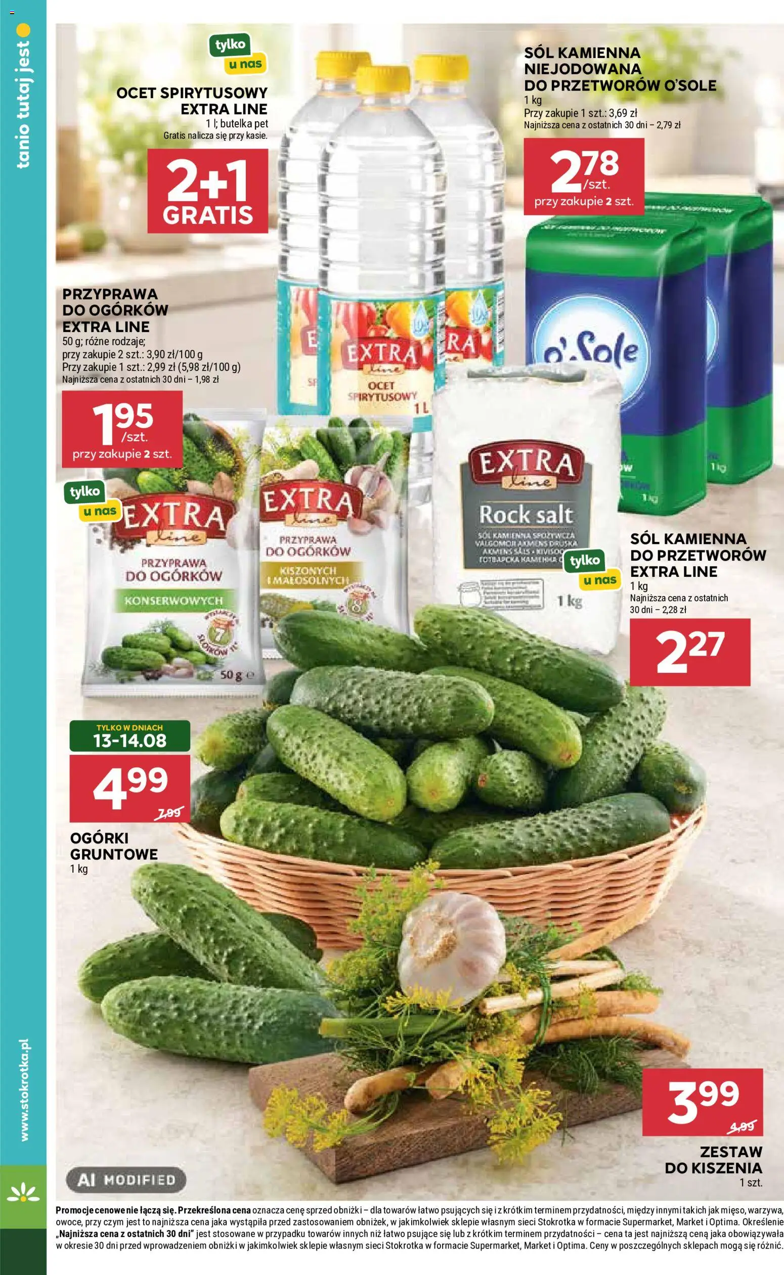 Stokrotka gazetka od 13.08.2026 | Strona: 34 | Produkty: Ocet, Stokrotka, Ogórki, Ogórki gruntowe