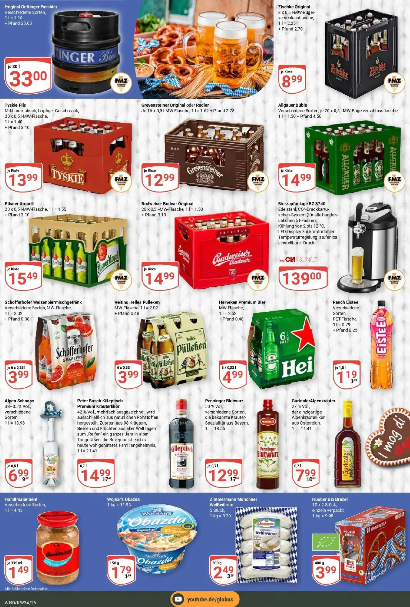 Globus Prospekt St. Wendel (ab 17.08.2026) » Angebote online | Seite: 6 | Produkte: Schnaps, Radler, Bierzapfanlage, Budweiser