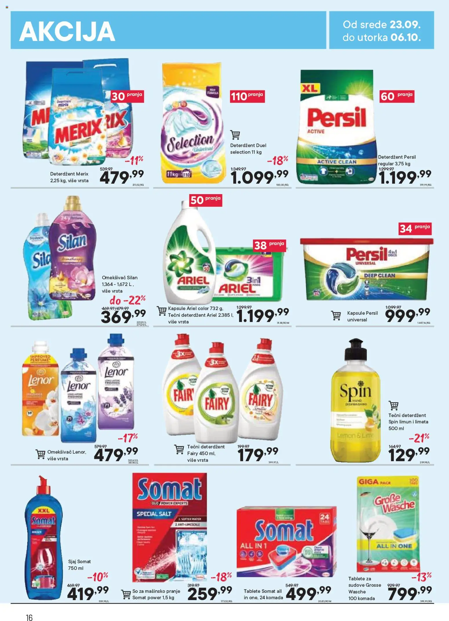 PerSu katalog - važi od 23.09.2026 | Strana: 16 | Proizvode: Somat, Kapsule, Limeta, Persil