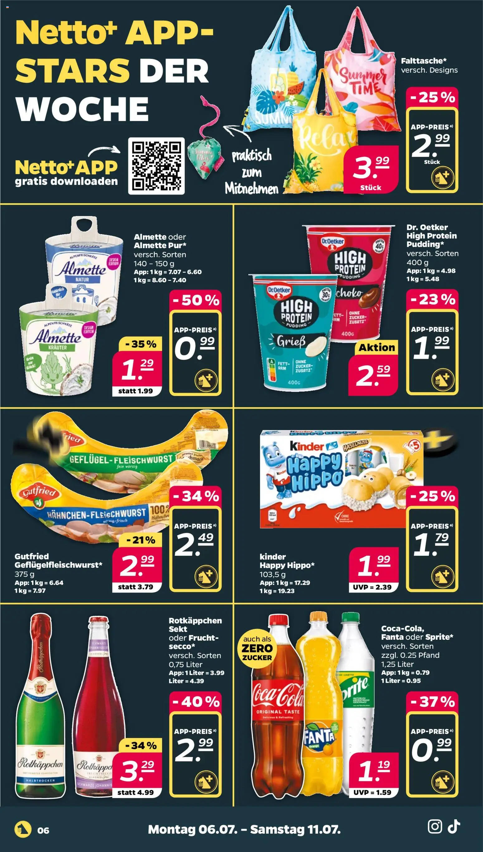 Netto Prospekt – gültig ab 06.07.2026 | Seite: 6 | Produkte: Almette, Hahnchen, Sekt, Rotkäppchen