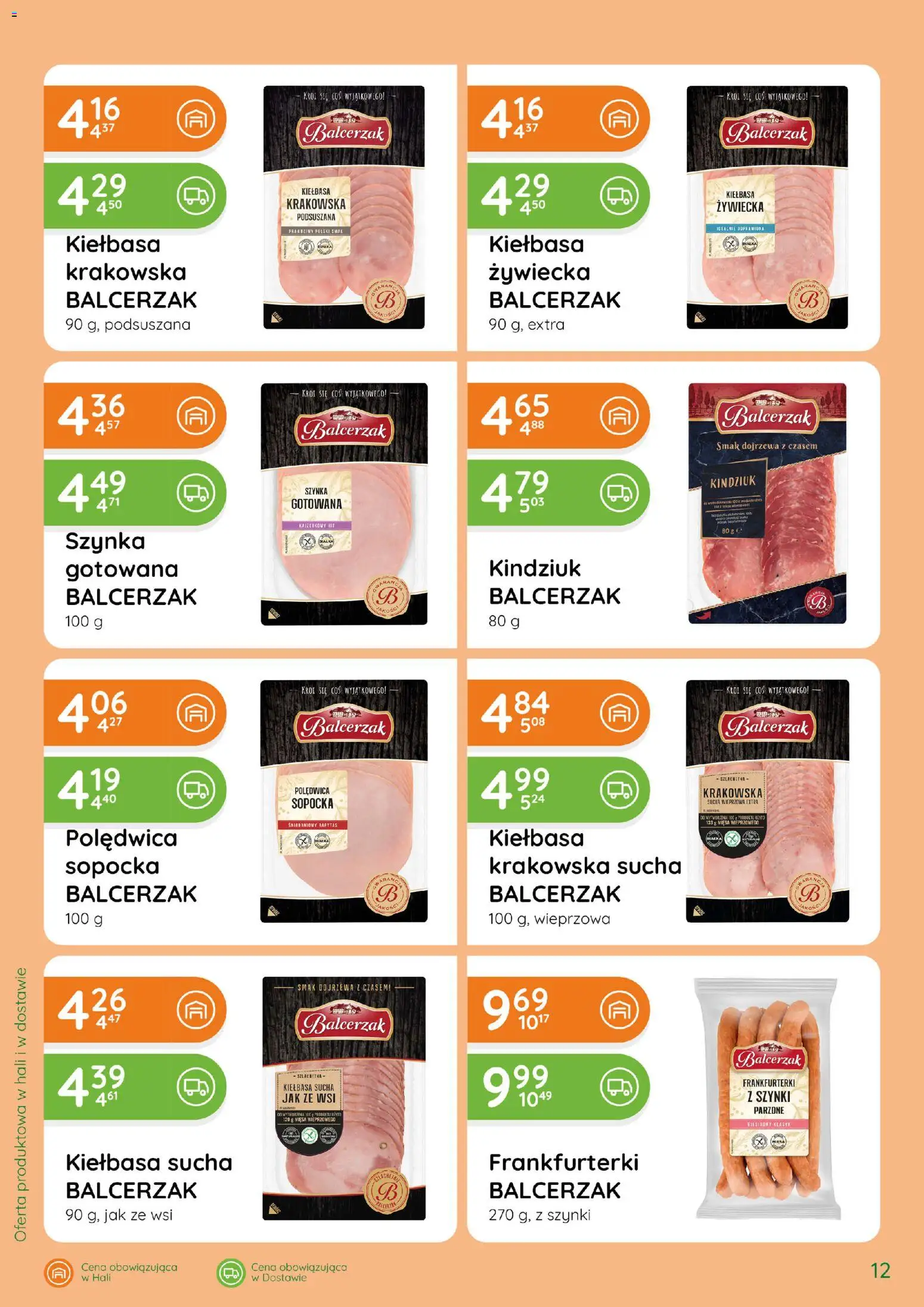 Eurocash gazetka - Katalog Wędlin od 01.10.2026 | Strona: 12 | Produkty: Frankfurterki, Kiełbasa sucha, Krakowska sucha, Kiełbasa krakowska