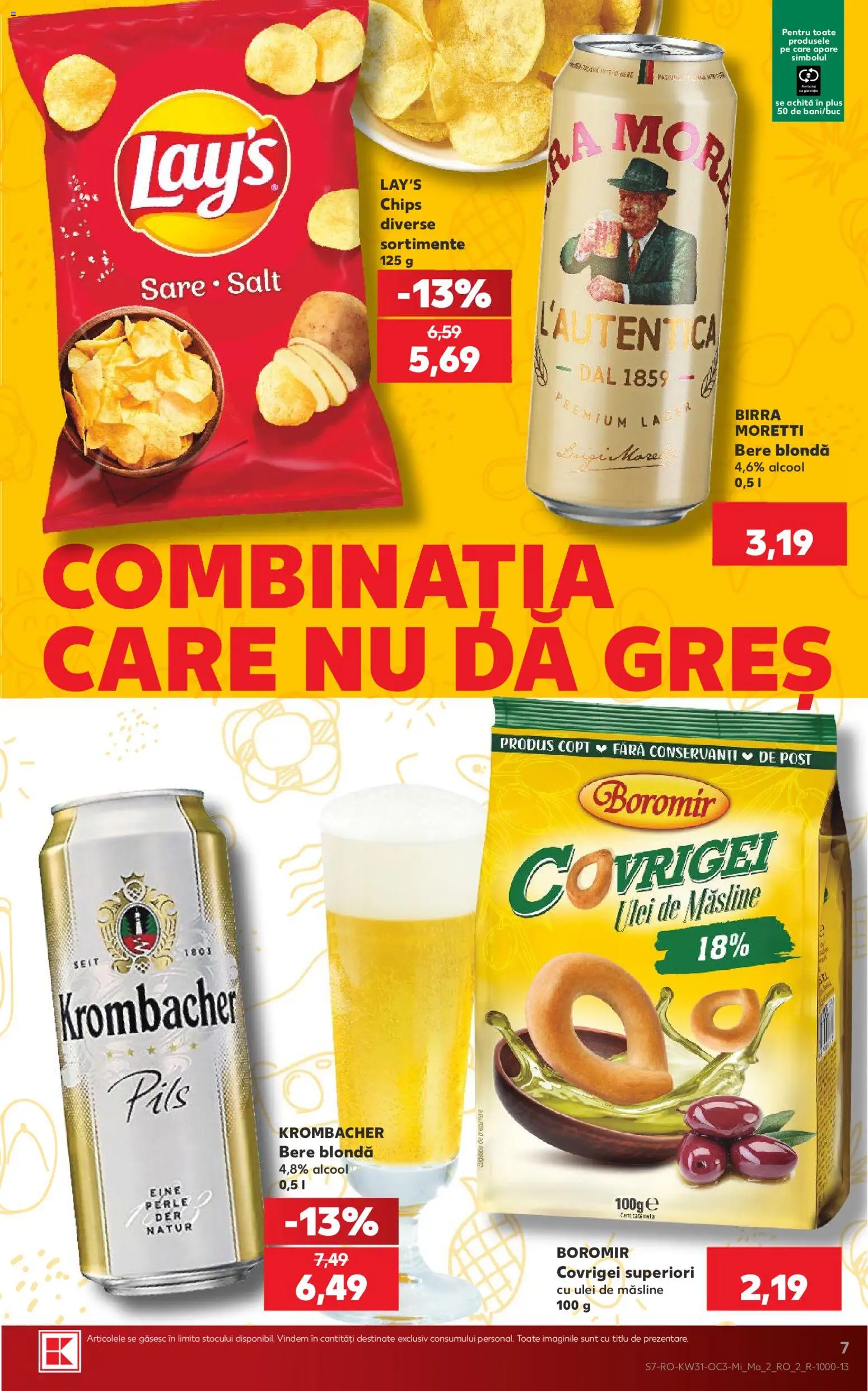 Kaufland RO akciós ujság - amely érvényes a következő dátumtól: 2026.07.29. | Oldal: 7 | Termékek: Chips, Gres