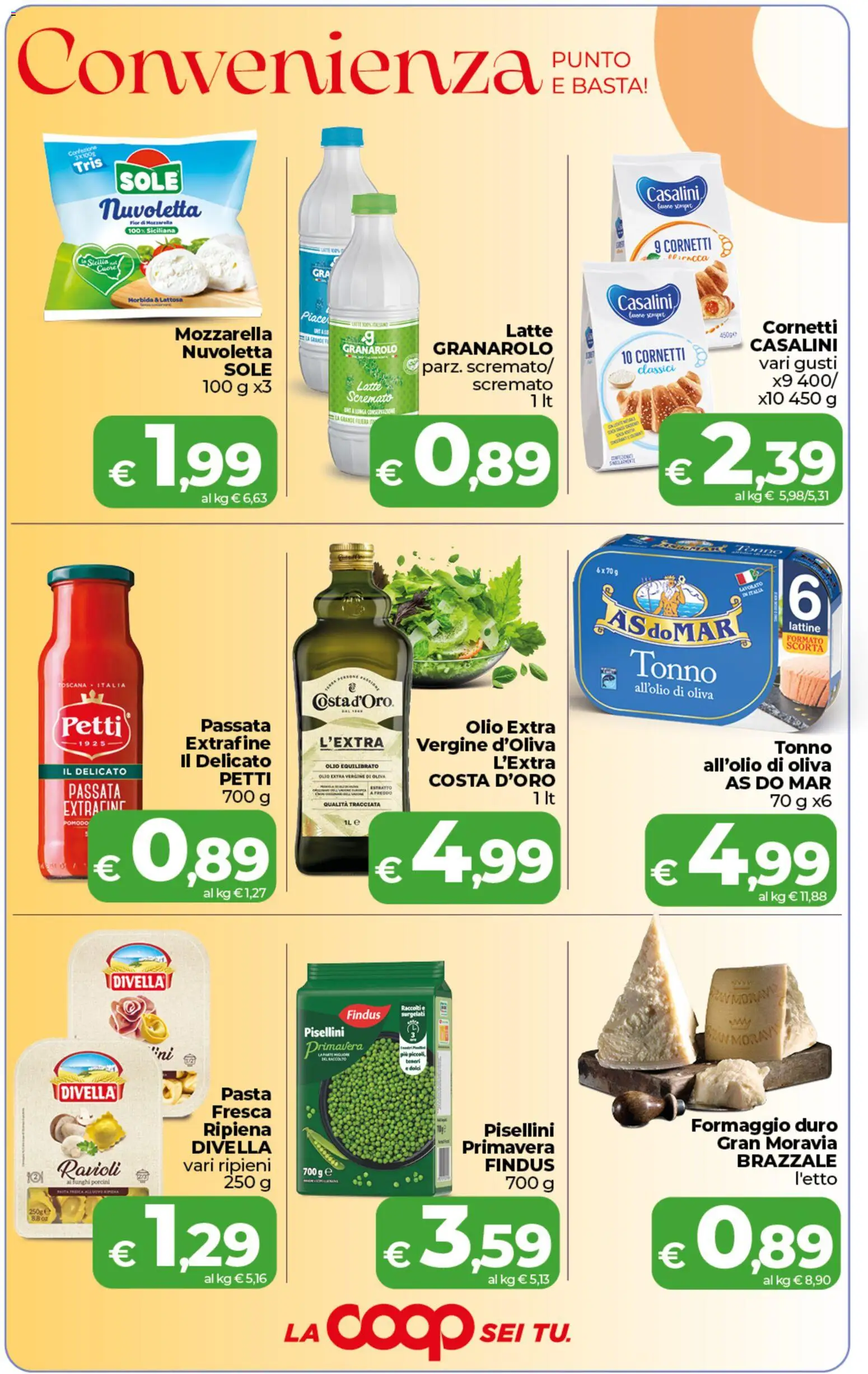 Volantino COOP del 02/10/2026 | Pagina: 2 | Prodotti: Mozzarella, Olio, Olio extra vergine, Formaggio duro