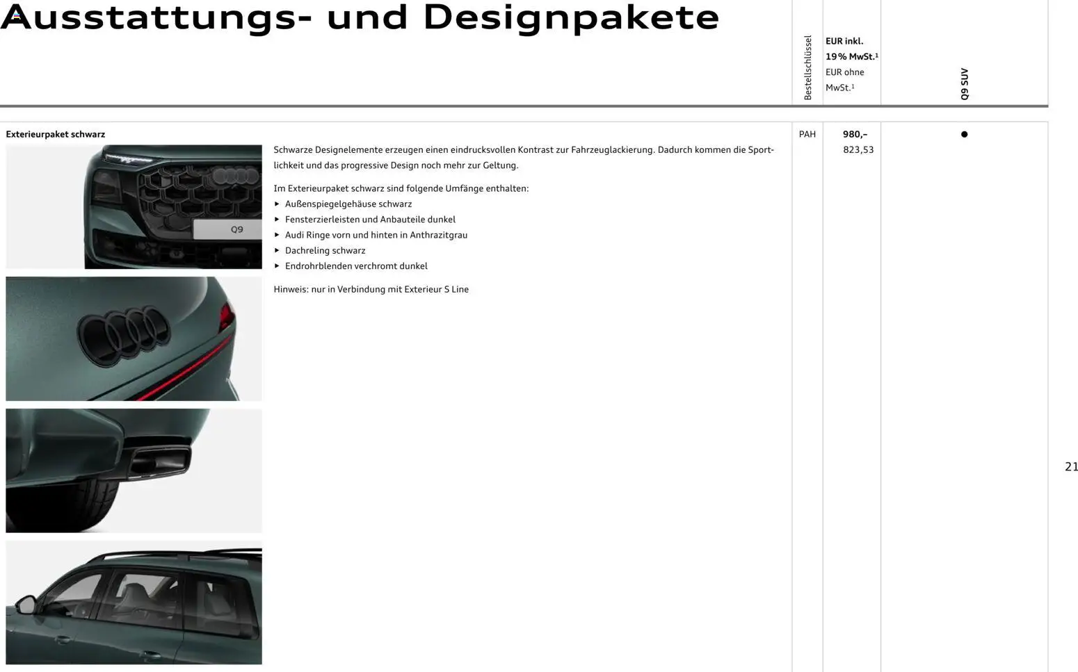 Audi Q9 – gültig ab 30.07.2026 | Seite: 21