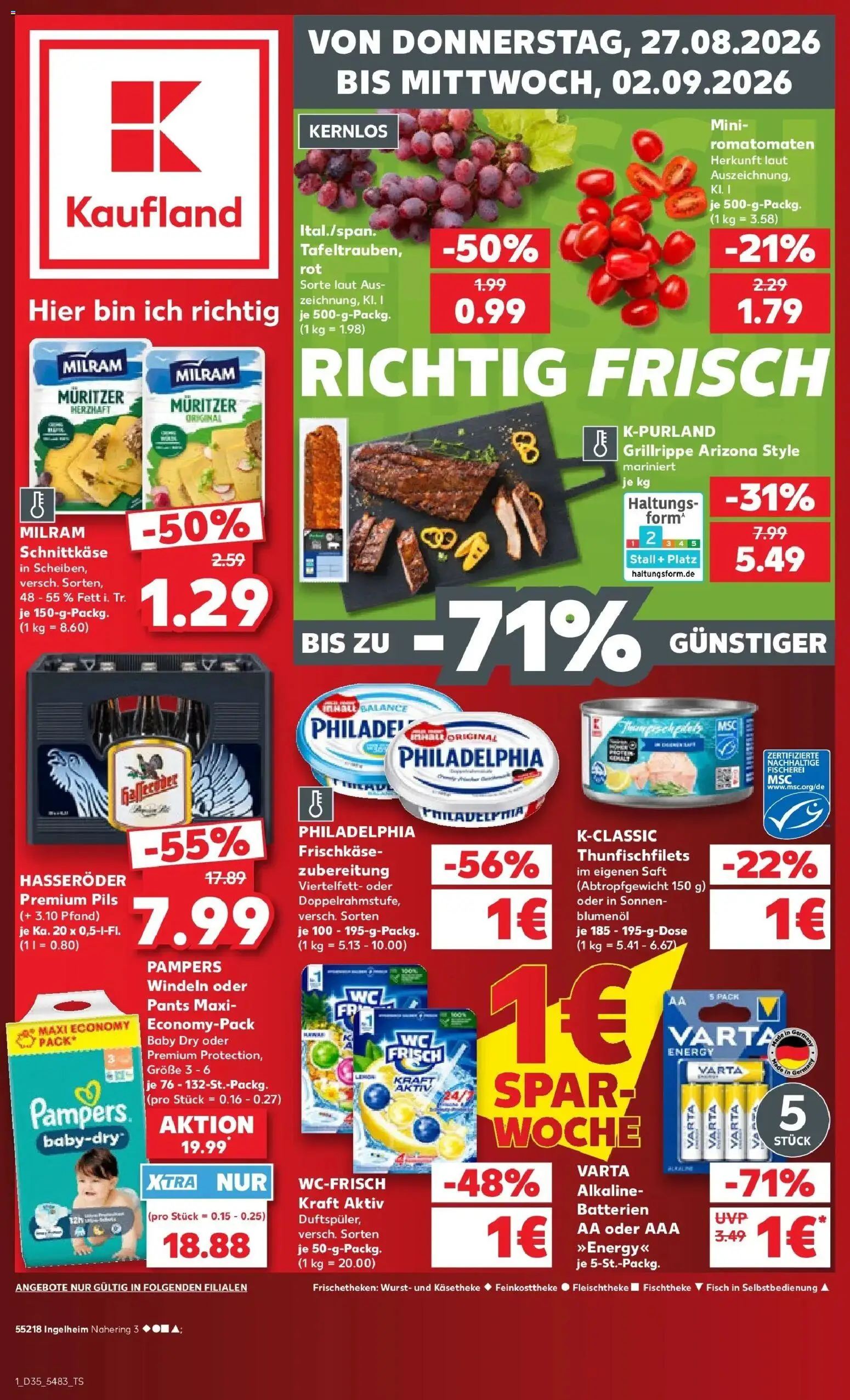 Prospekt Kaufland ab 24.08.2026 » Angebote Online zum Blättern | Seite: 12 | Produkte: Pils, Wurst, Saft, Hasseröder