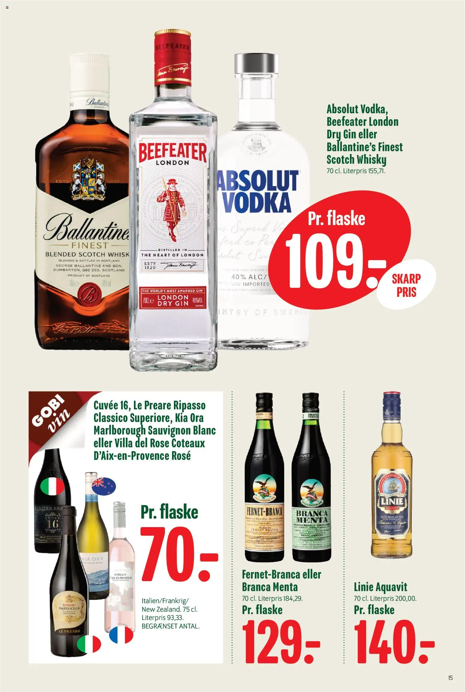 Min Købmand tilbudsavis – gyldig fra 21/08/2026 | Side: 15 | Produkter: Gin, Vodka, Whisky, Is