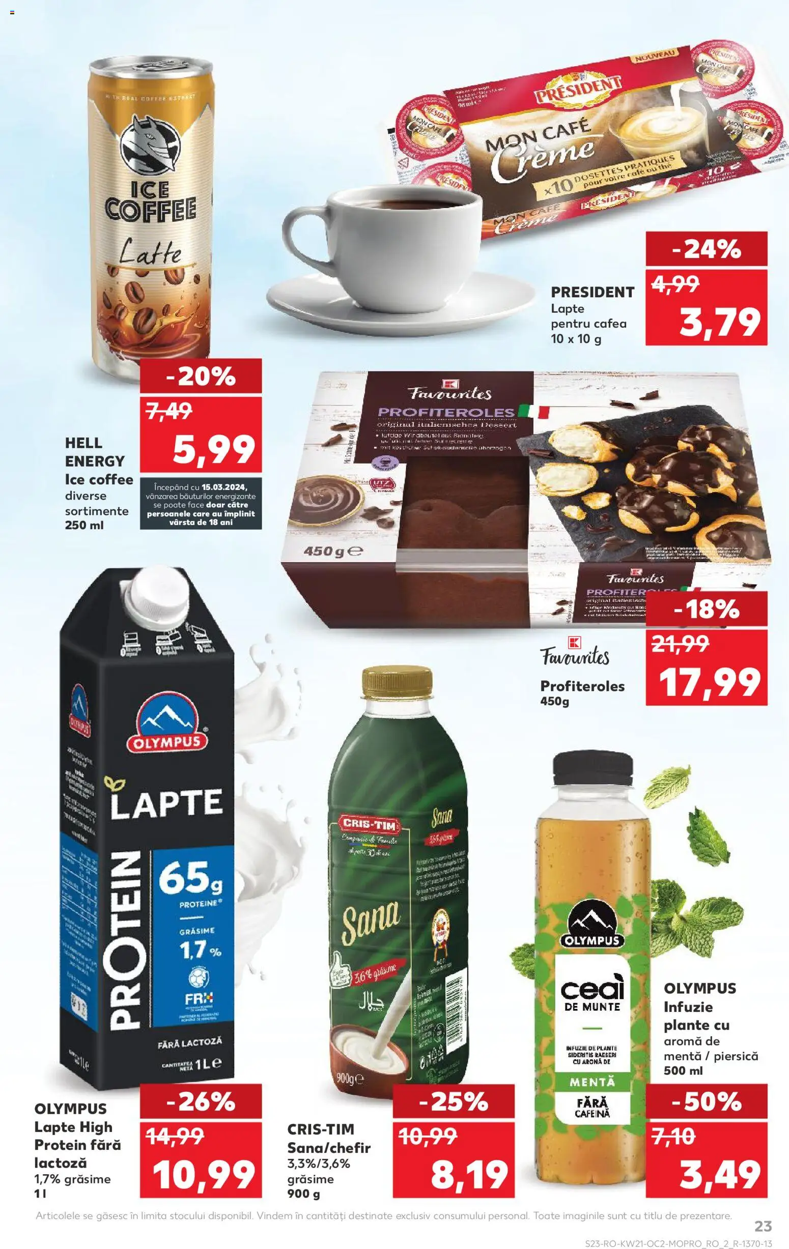 Noul catalog Kaufland – valabil de la 20.05.2026 | Pagină: 23 | Produse: Piersică, Lapte, Cafea, Kefir