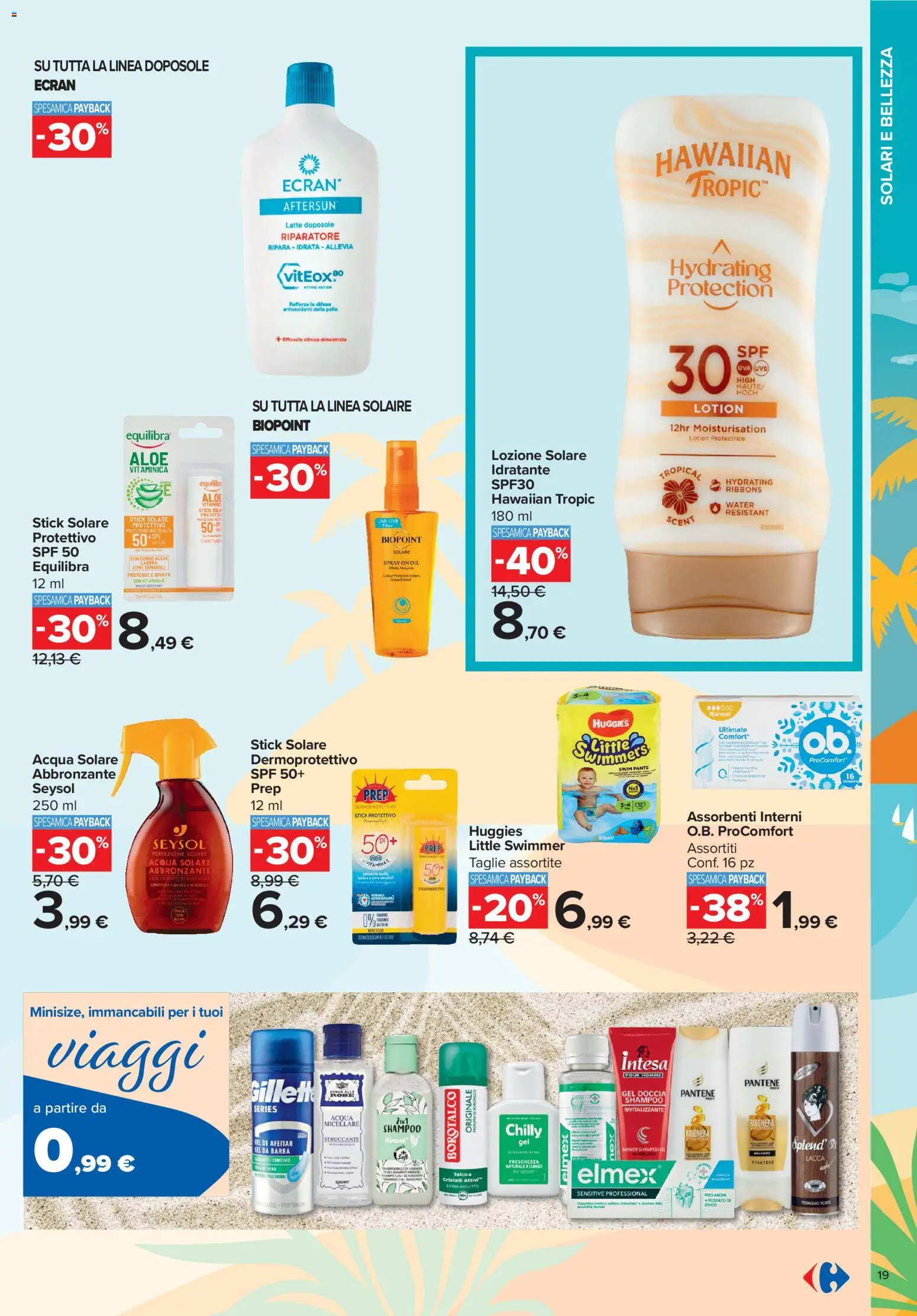 Volantino Carrefour del 01.06.2026 | Pagina: 19 | Prodotti: Lacca, Talco, Acqua solare, Acqua