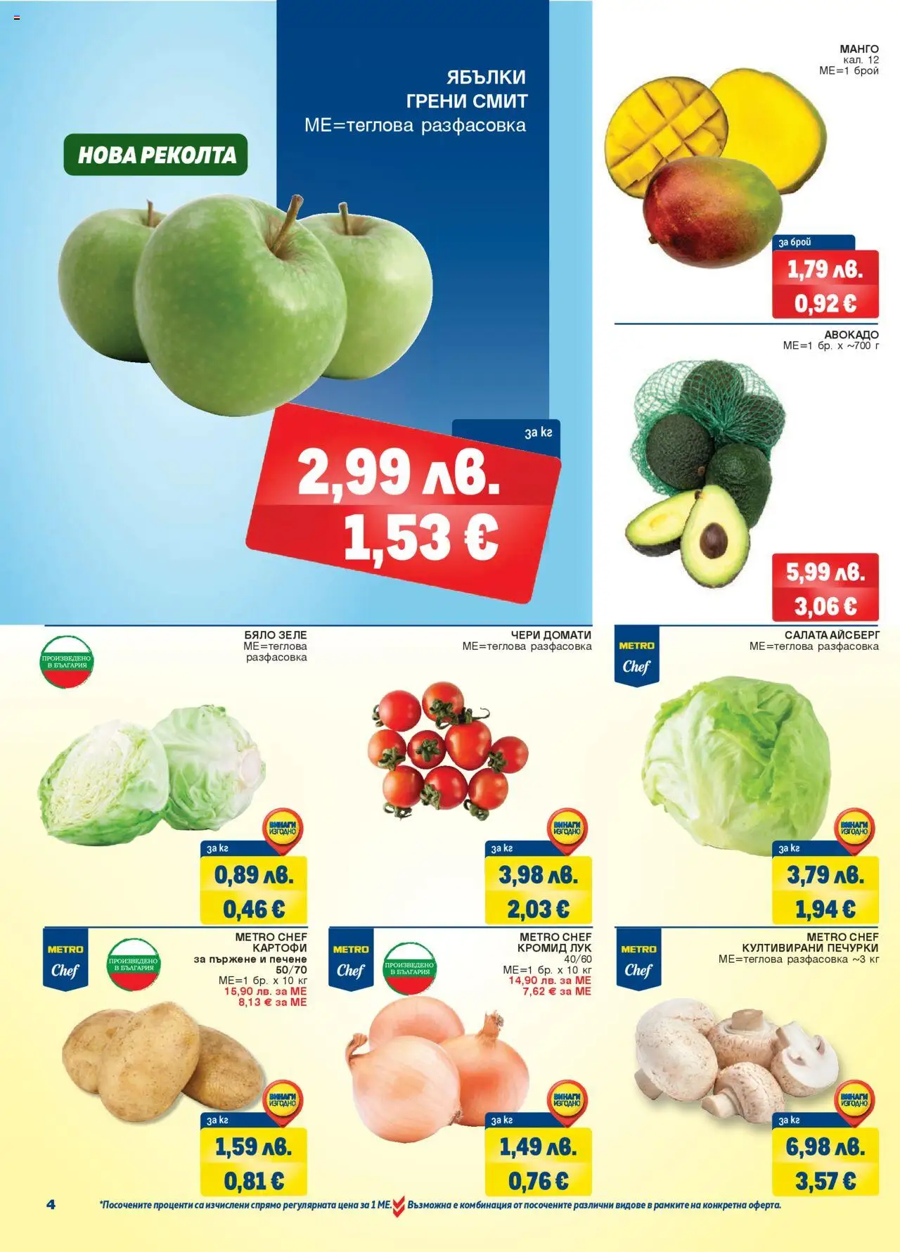 {H1} | Страница: 4 | Продукти: Салата, Авокадо, Манго, Домати