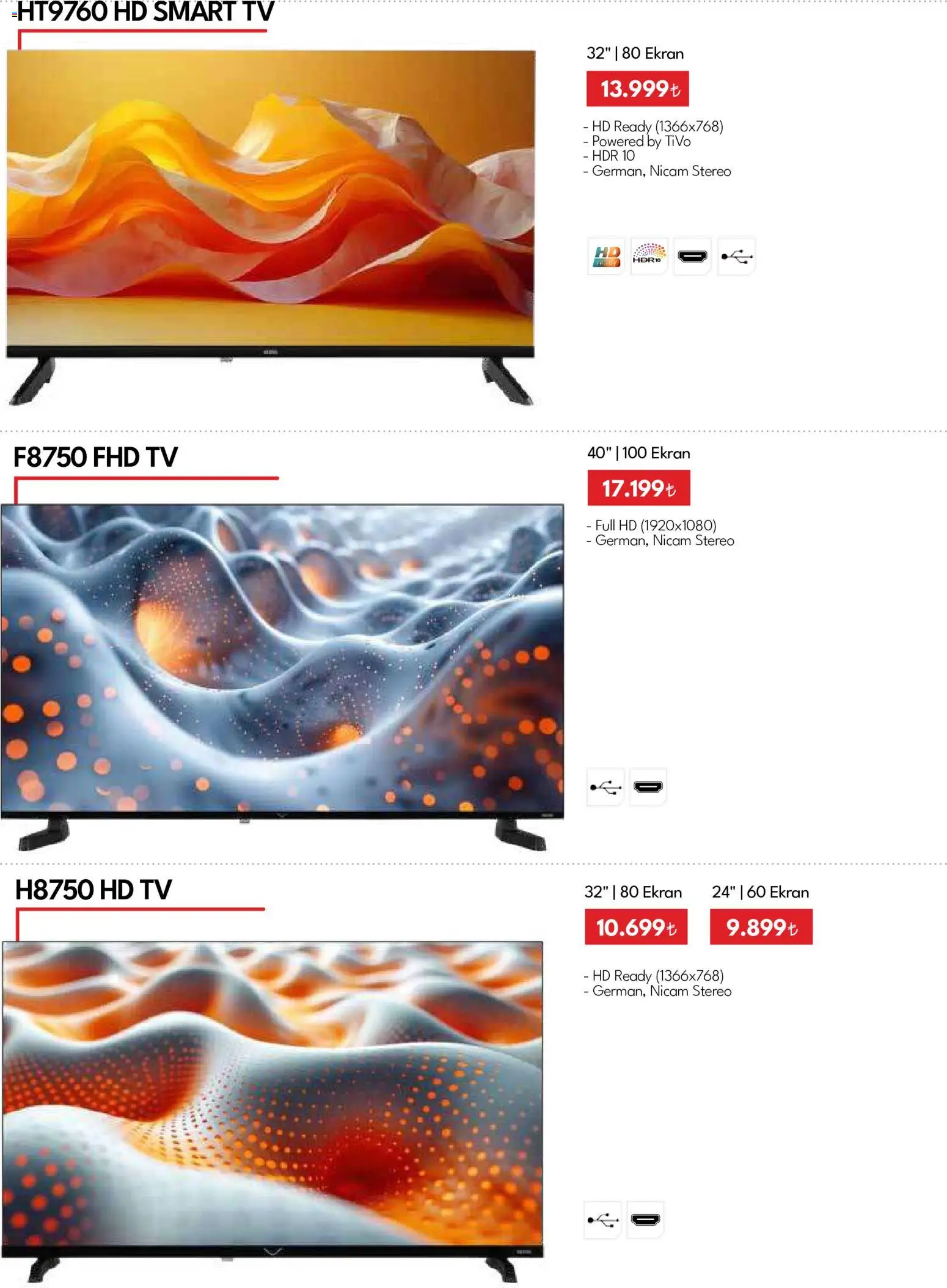 Vestel - Tüketici Elektroniği - 01.05.2026 tarihinden itibaren geçerlidir | Sayfa: 18 | Ürünler: TV