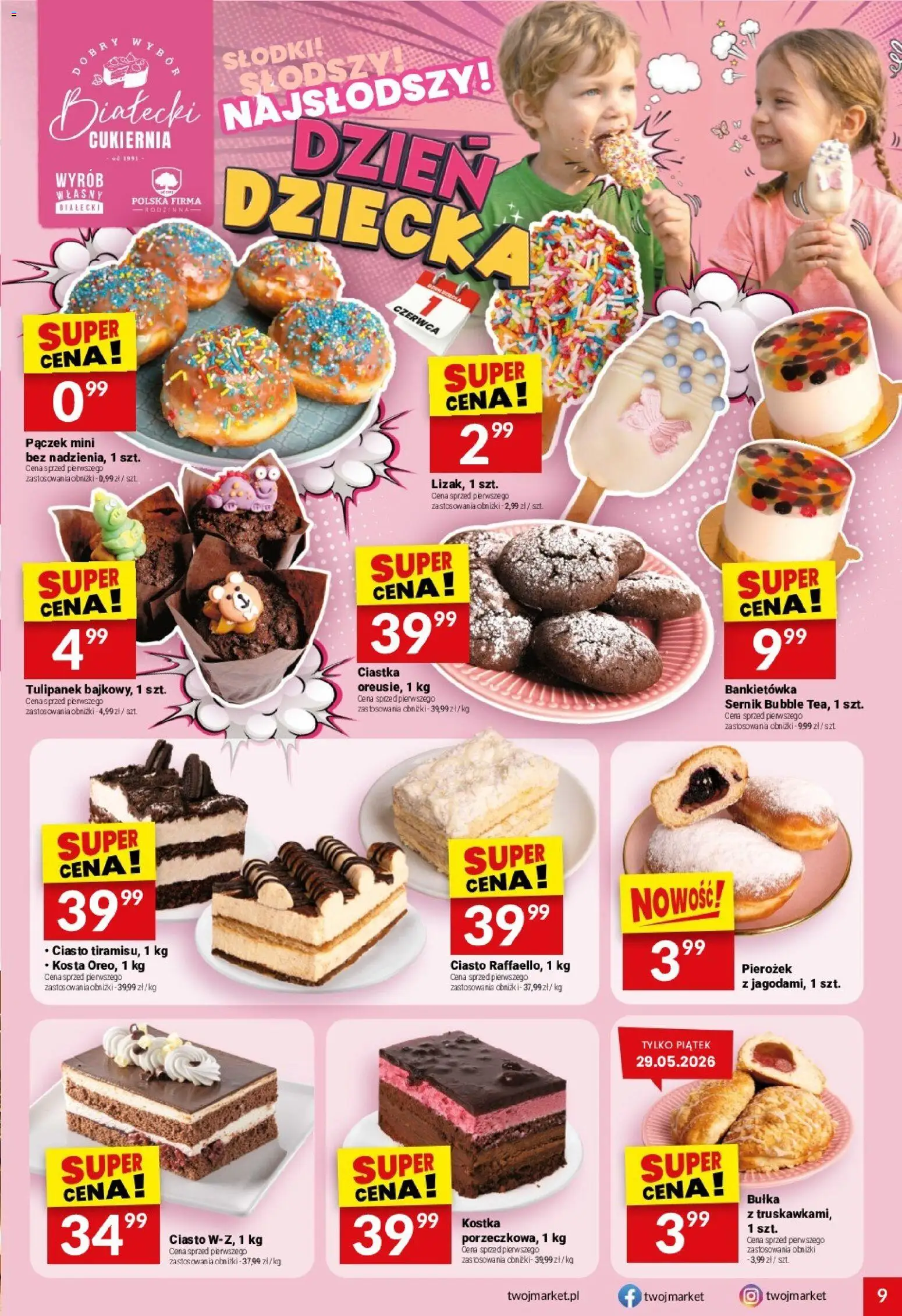 Twój Market gazetka od 27.05.2026 | Strona: 9 | Produkty: Ciasto, Bułka, Ciastka
