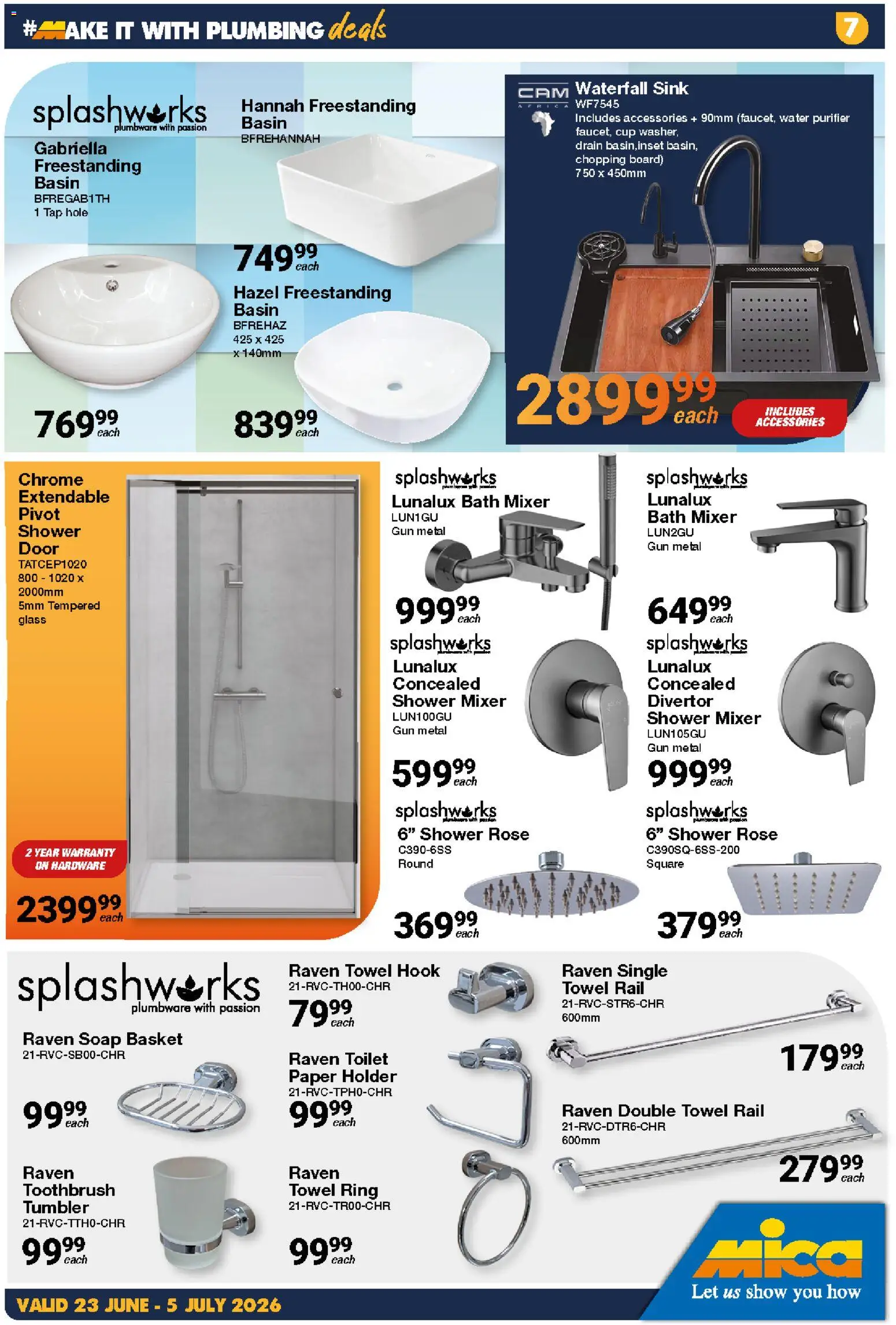 New MICA catalogue – valid from 23/06/2026 | Page: 7 | Products: Mixer, Towel, Soap, Paper