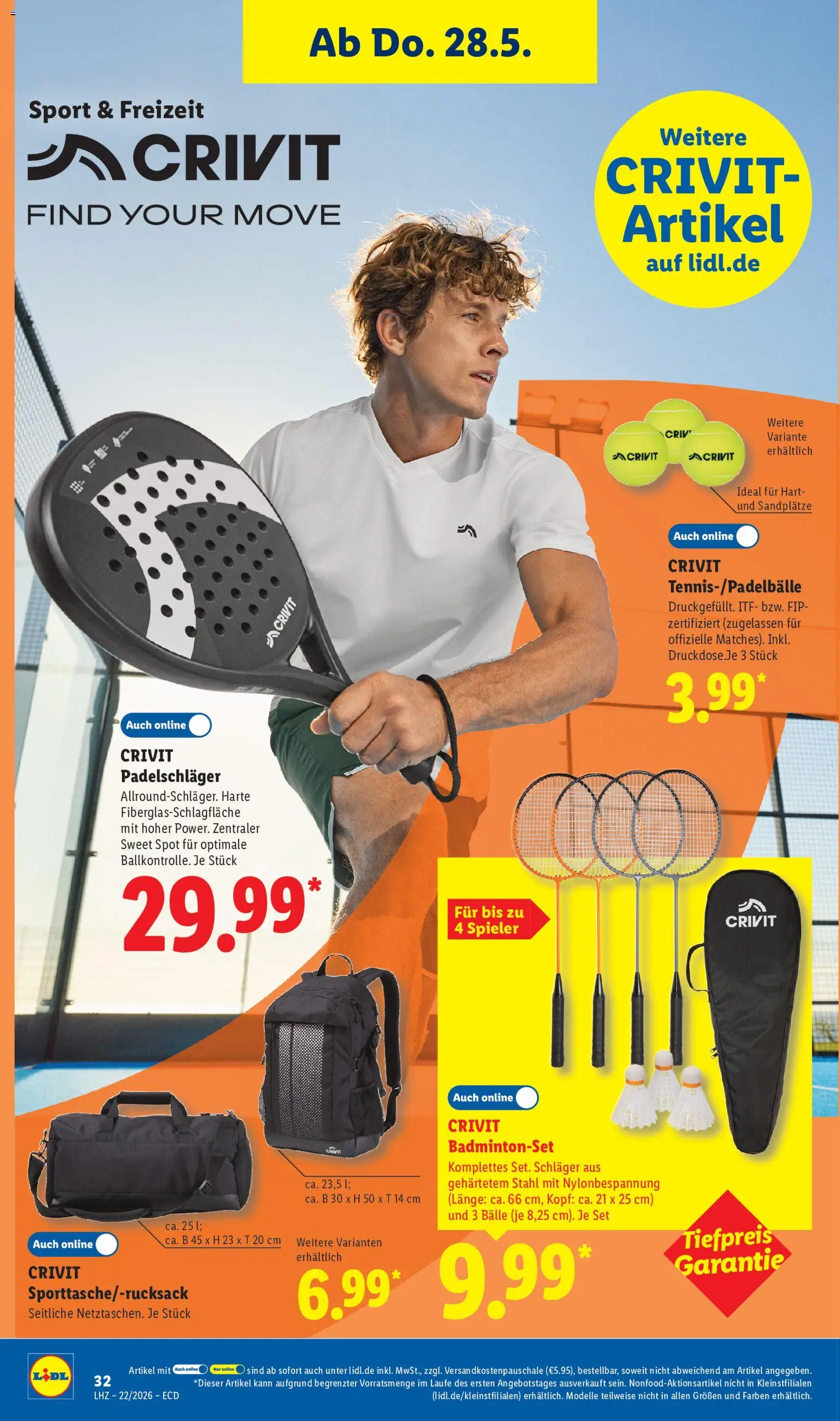 Lidl Prospekt – gültig ab 26.05.2026 | Seite: 32 | Produkte: Badmintonset