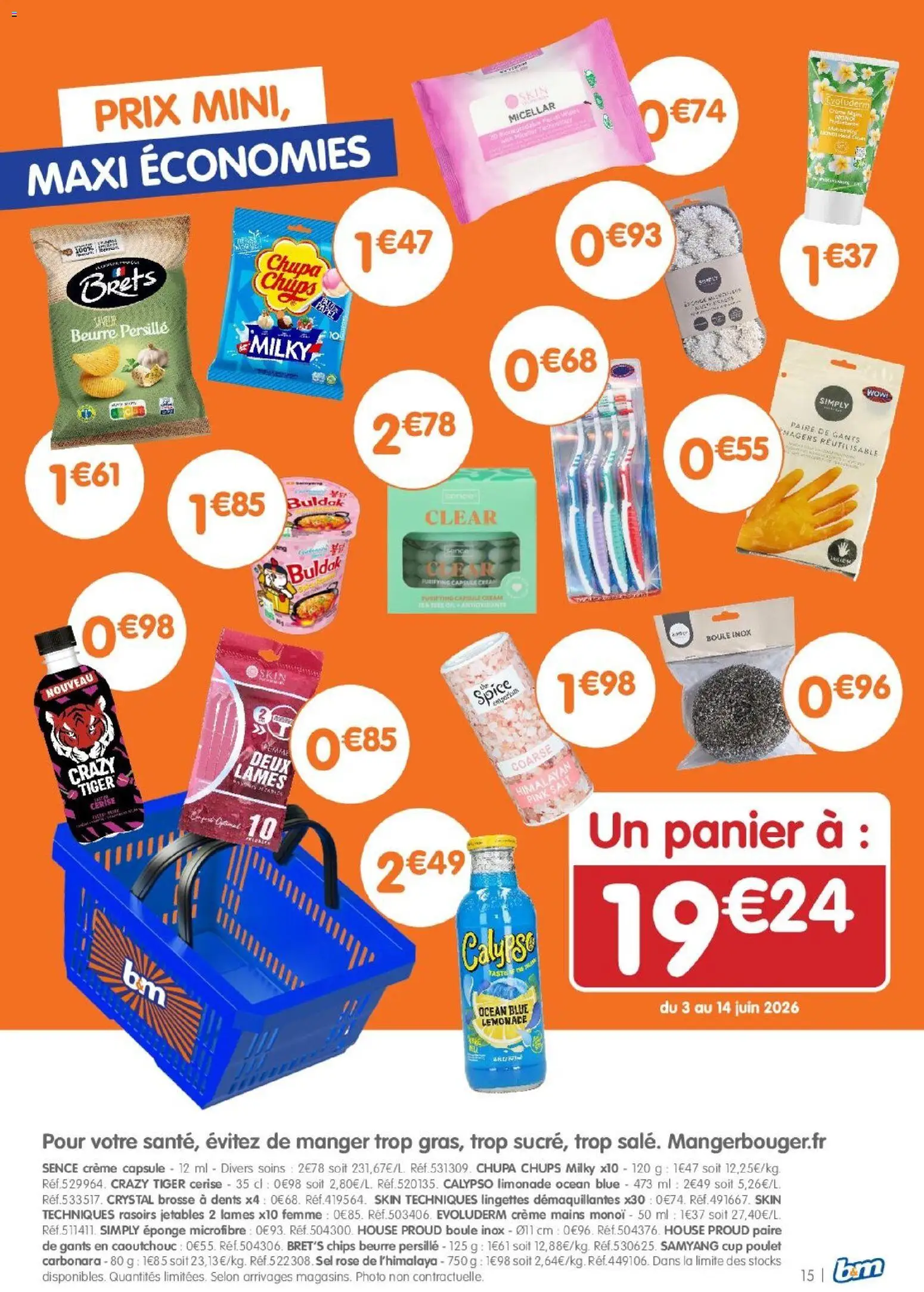 {H1} | Page: 15 | Produits: Sel, Crazy Tiger, Crème, Gants