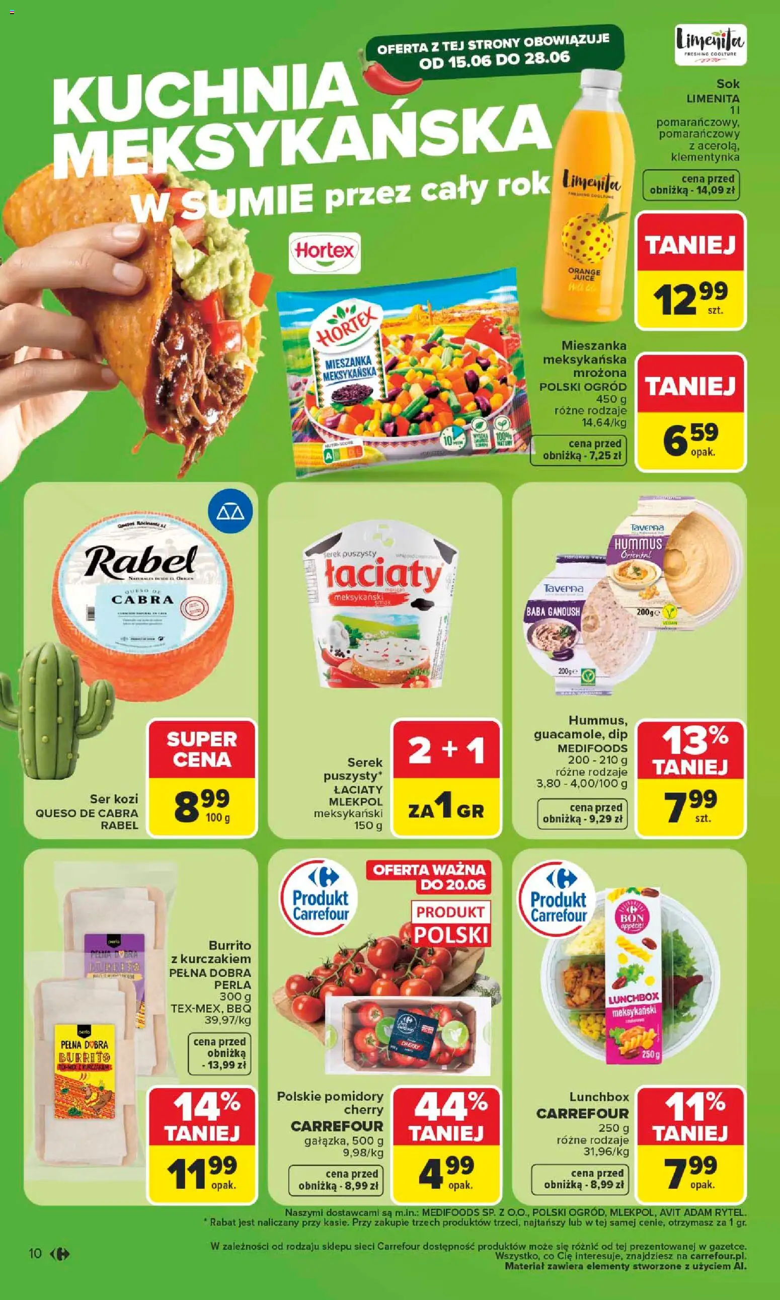 Carrefour gazetka od 15.06.2026 | Strona: 12 | Produkty: Ser kozi, Serek, Hummus, Ser