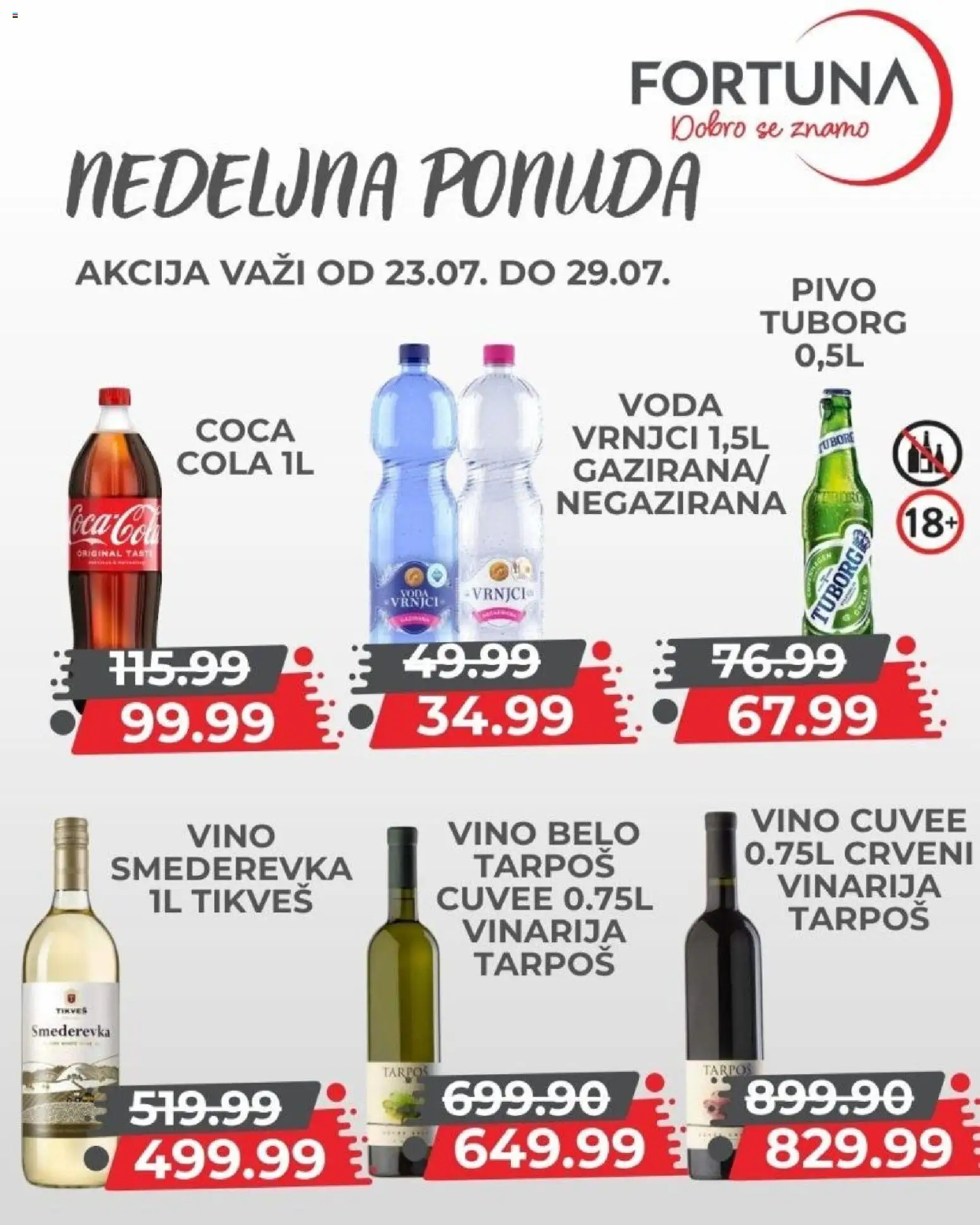 Fortuna Market katalog - važi od 23.07.2026 | Strana: 9 | Proizvode: Tuborg, Voda, Belo vino, Pivo