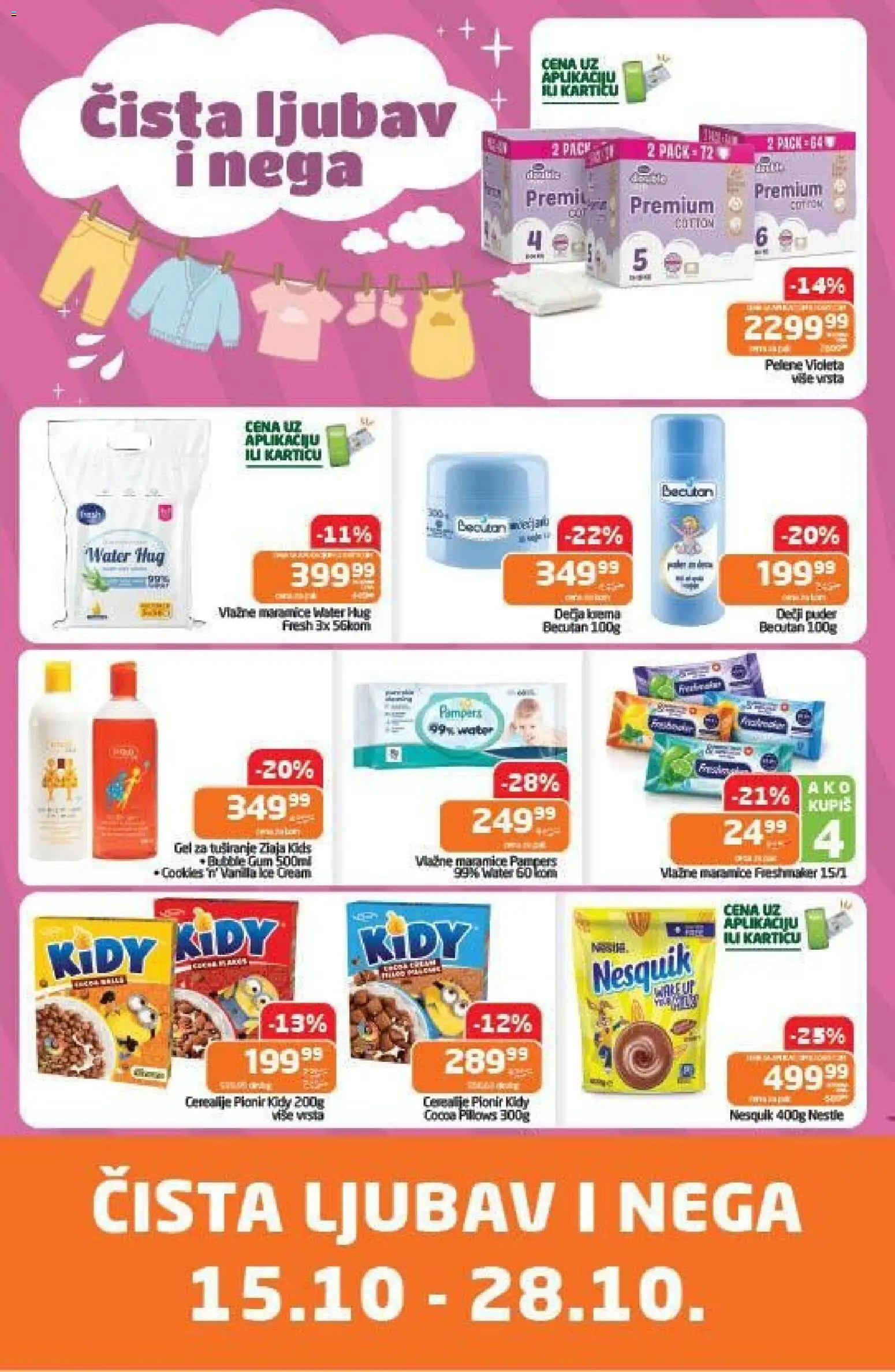 Gomex katalog - važi od 15.10.2026 | Strana: 1 | Proizvode: Maramice, Pampers, Puder, Nesquik