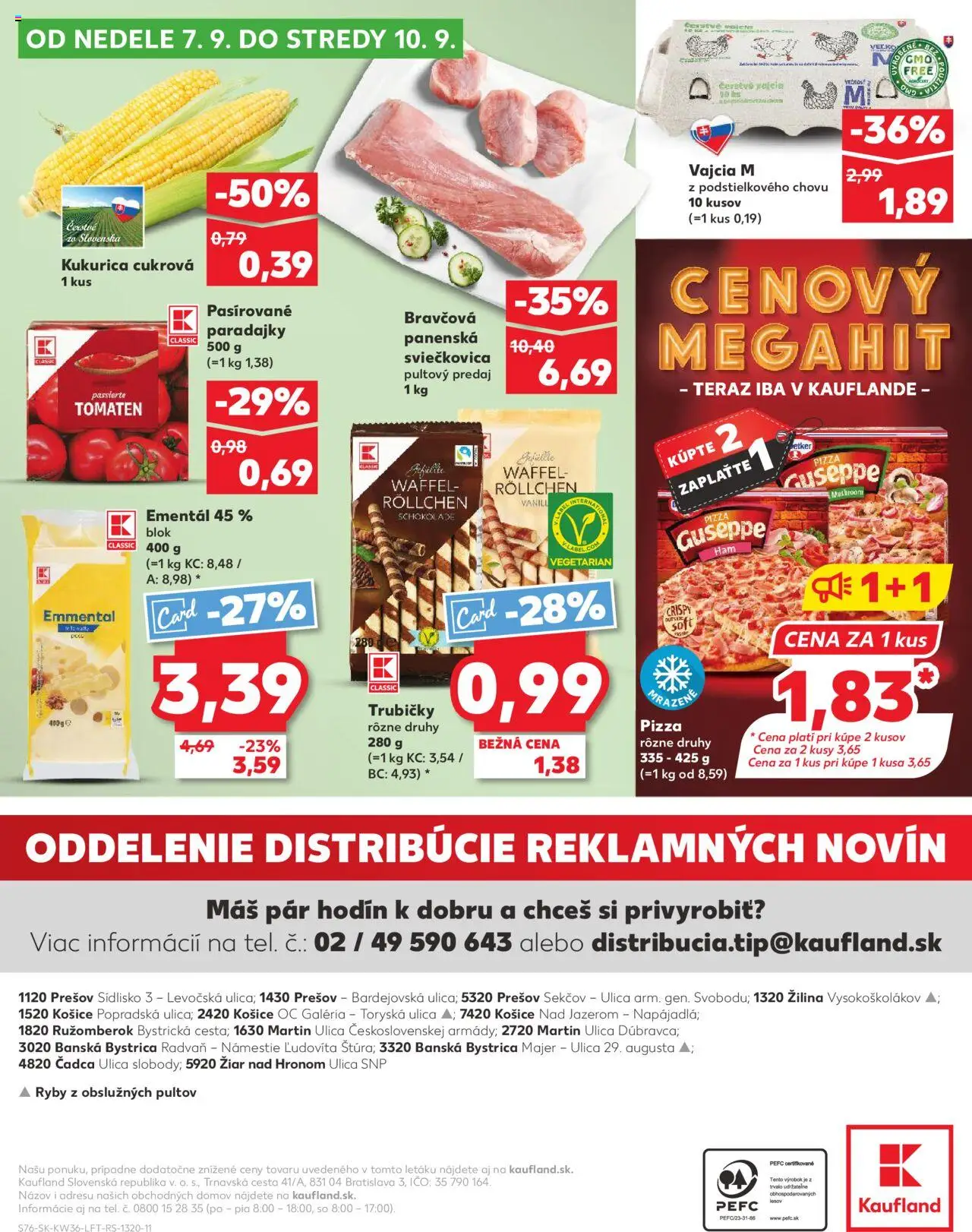 Nové Kaufland akcie – leták je platný od 04.09.2025 | Strana: 76 | Produkty: Vajcia, Pizza, Paradajky, Ryby