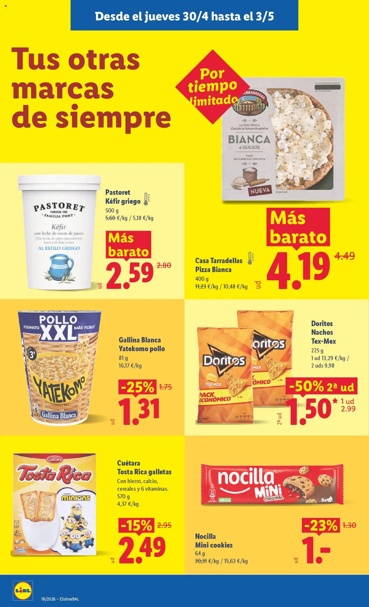 Lidl folleto │ válido desde el 27.04.2026 | Página: 40 | Productos: Leche, Pizza, Cereales, Galletas