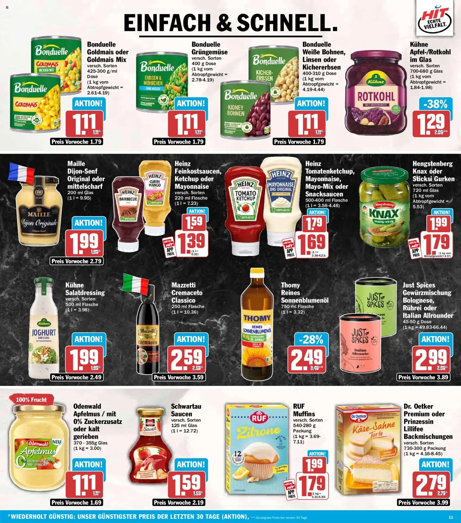 HIT Prospekt – gültig ab 07.09.2026 | Seite: 11 | Produkte: Rotkohl, Zitrone, Ketchup, Apfelmus