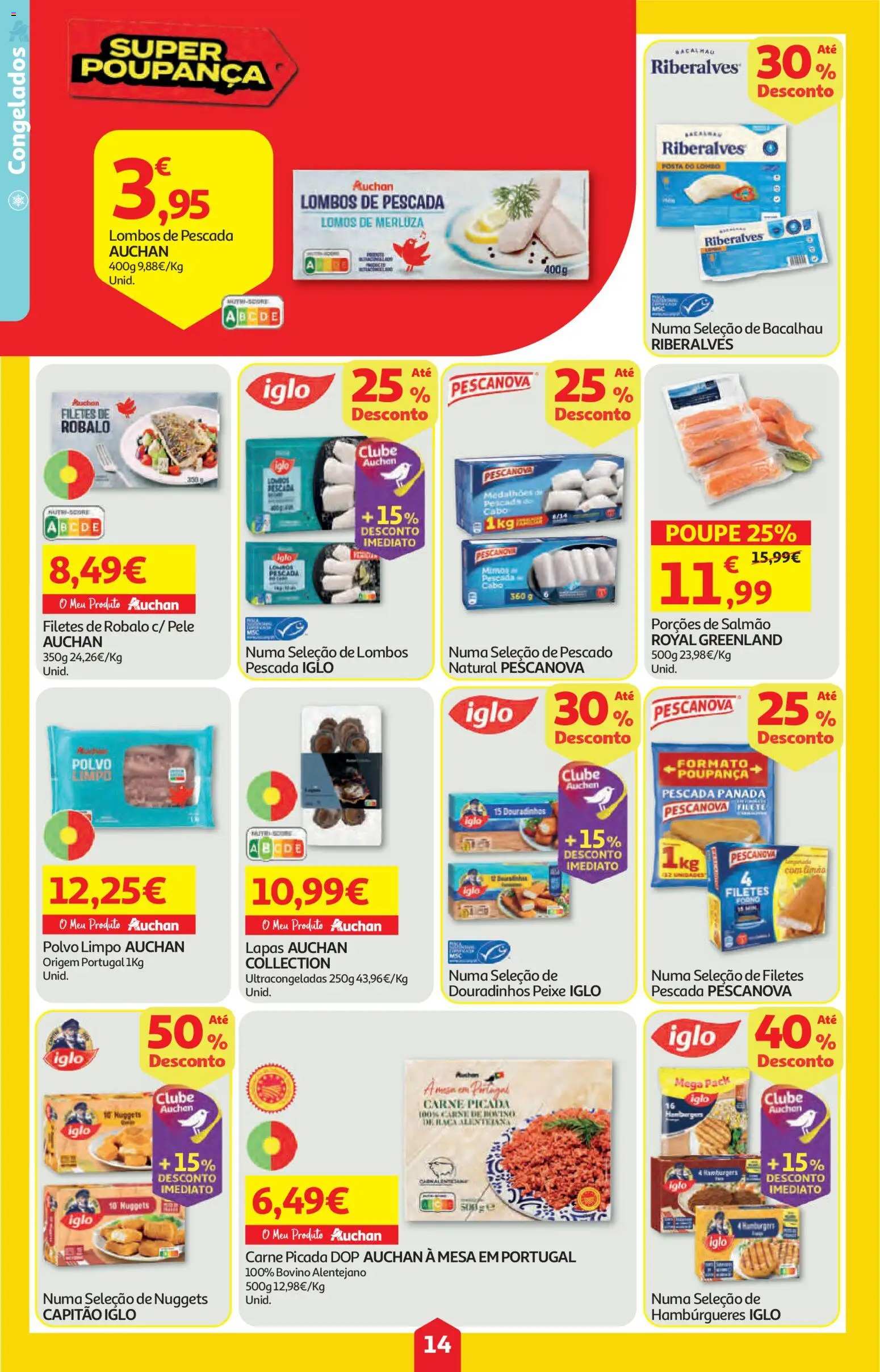 Auchan folheto │ válido de 21.05.2026 | Página: 14 | Produtos: Bacalhau, Polvo, Lombo, Carne