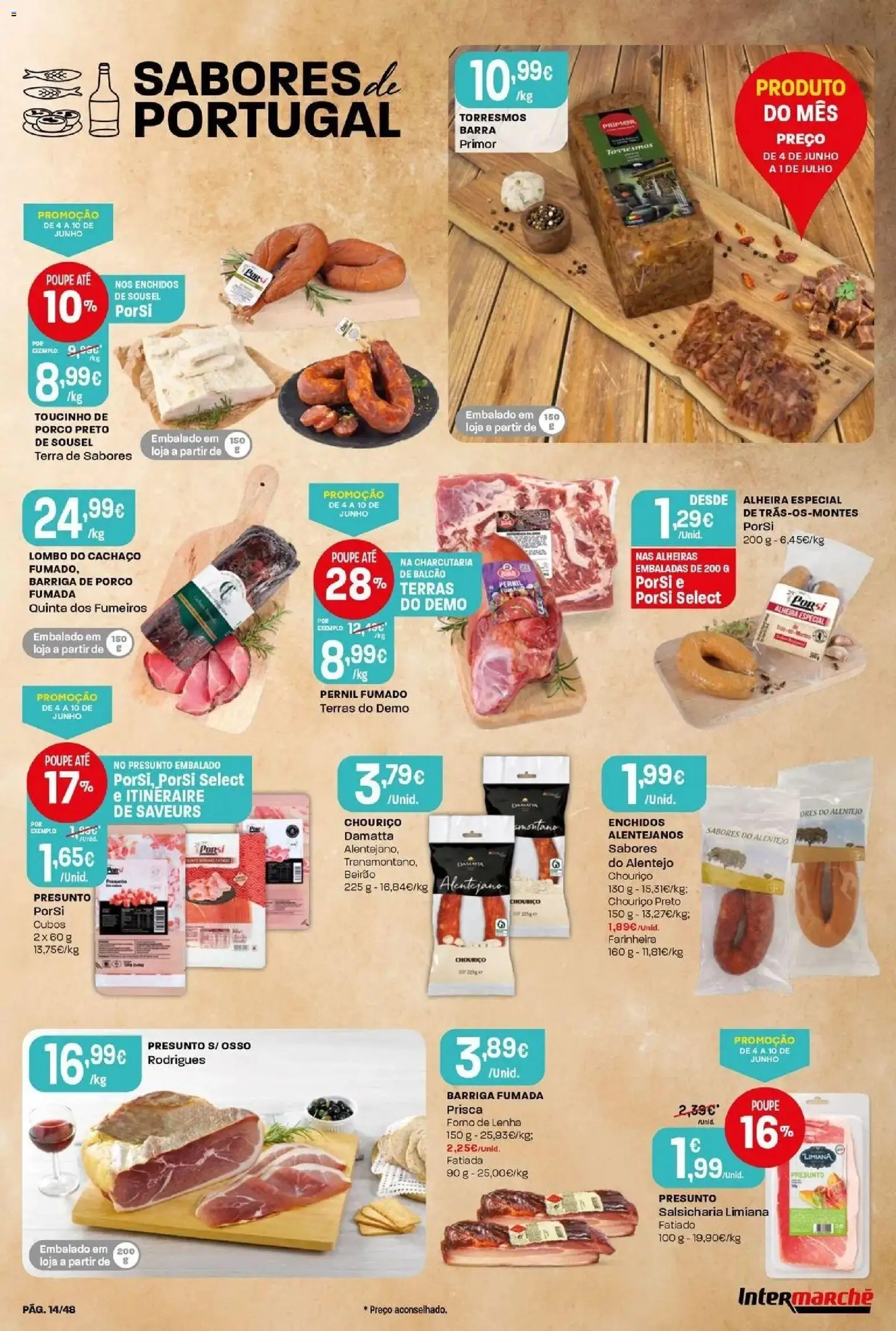 Intermarché - Isto é que são preços BAIXOS! │ válido de 04.06.2026 | Página: 14 | Produtos: Forno, Pernil, Lombo, Chouriço