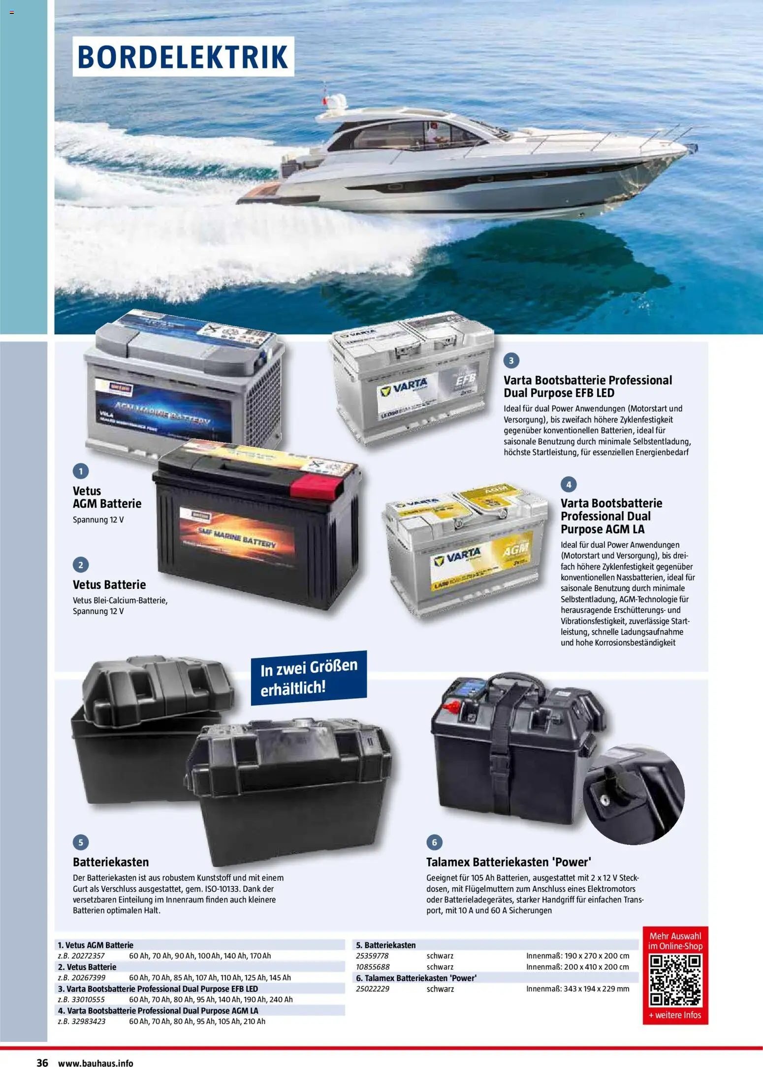 Bauhaus Nautic gültig ab 01.01.2026 | Seite: 36 | Produkte: Batterie