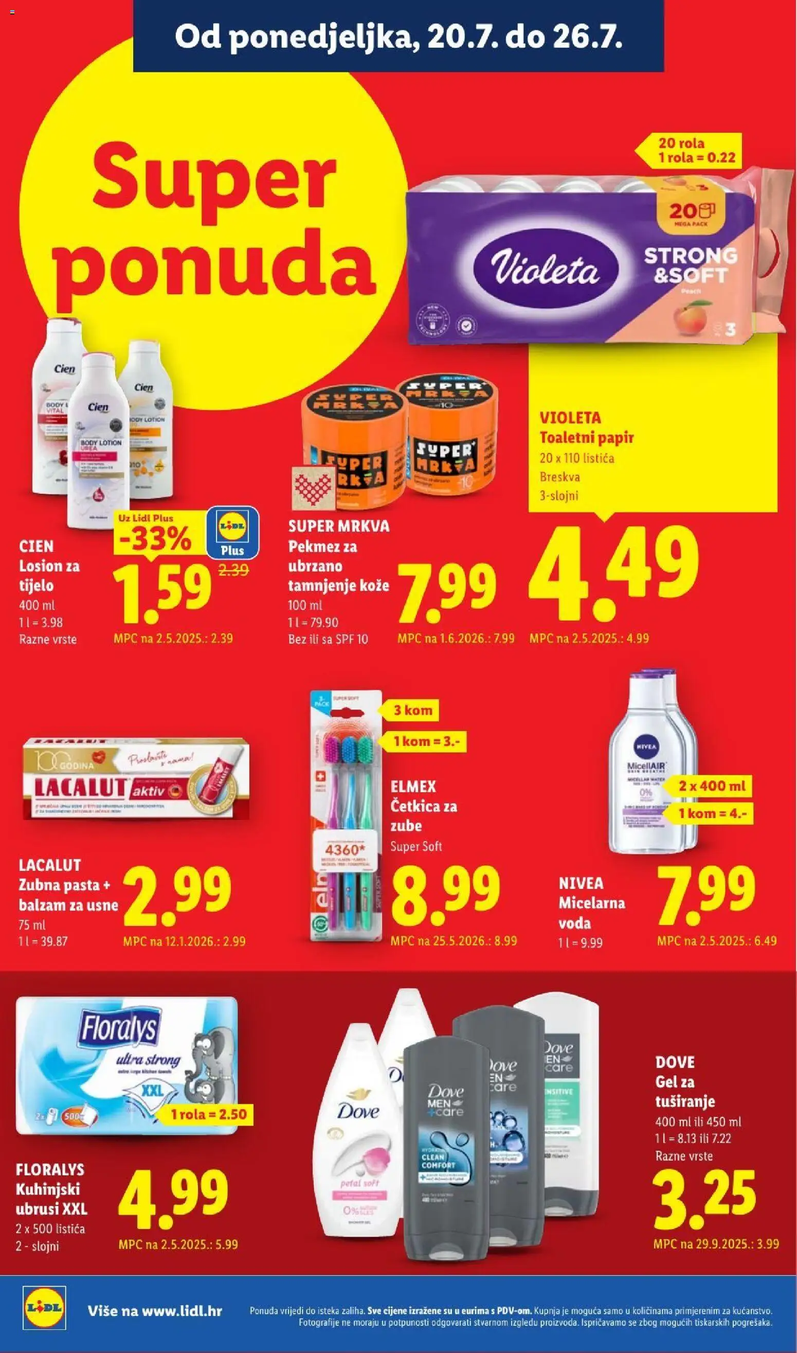 Lidl katalog | vrijedi od 20.07.2026 | Stranica: 22 | Proizvodi: Pekmez, Četkica za zube, Breskva, Violeta