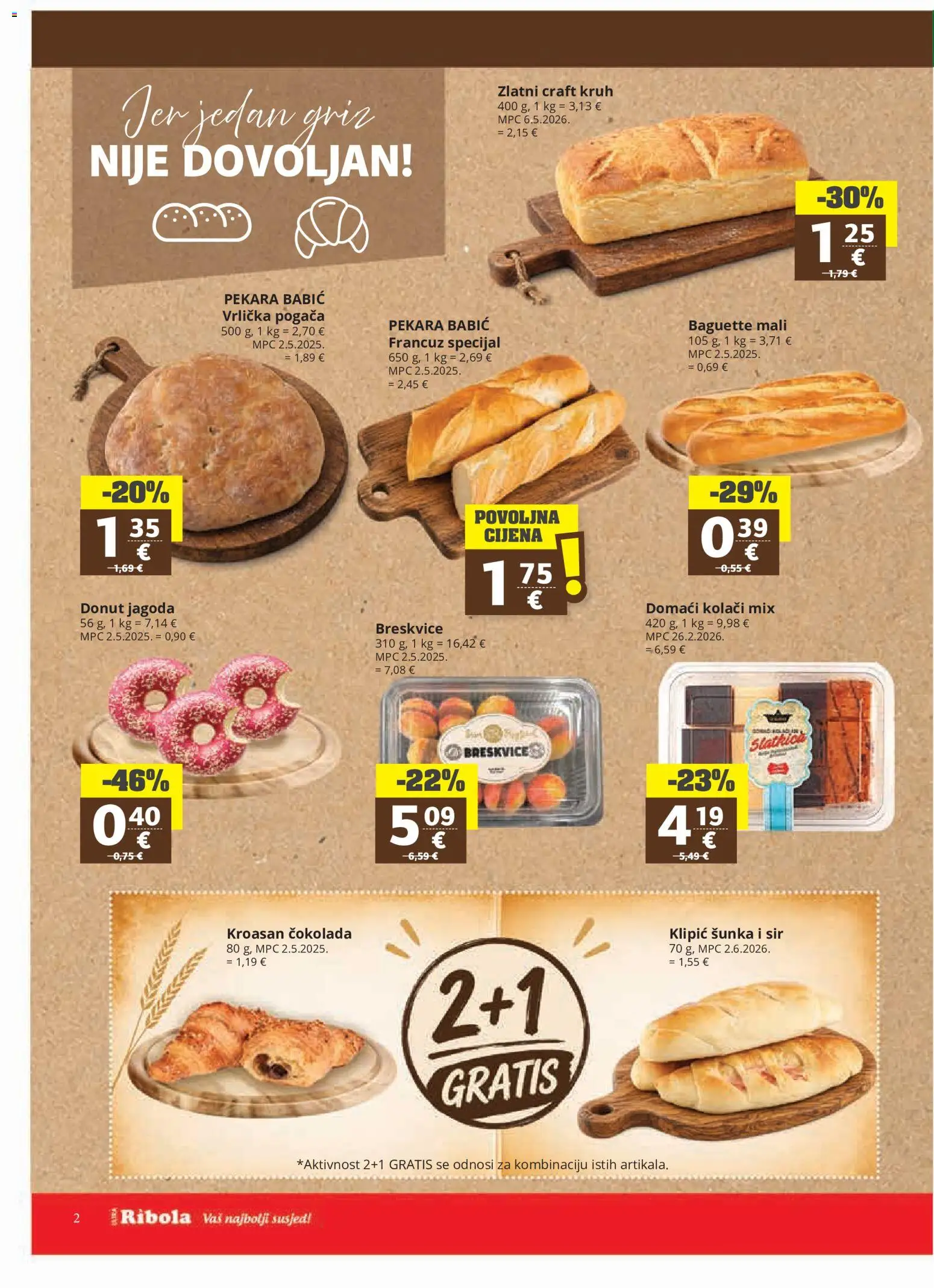 Ultra Gros katalog | vrijedi od 14.07.2026 | Stranica: 2 | Proizvodi: Sir, Kruh, Šunka, Kroasan
