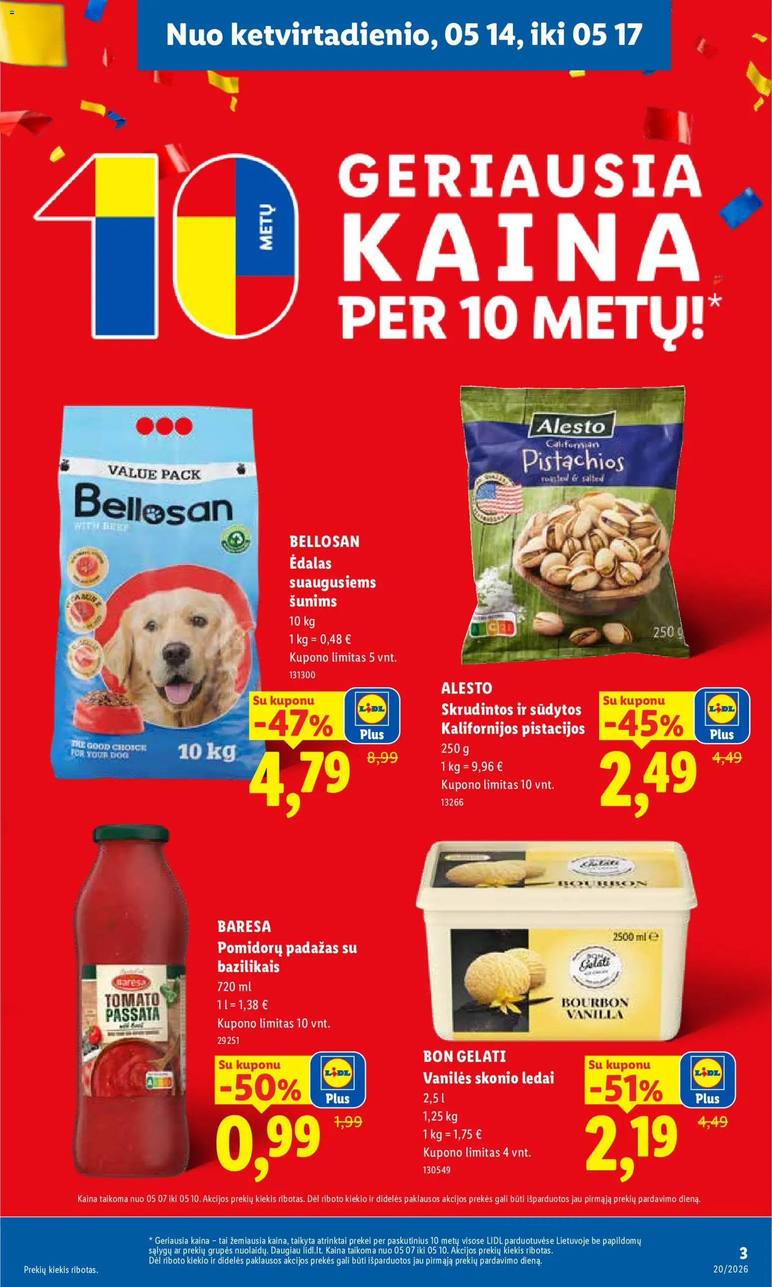 LIDL akcijos nuo 11.05.2026 | Puslapis: 3 | Prekių: Ledai, Padažas, Pistacijos