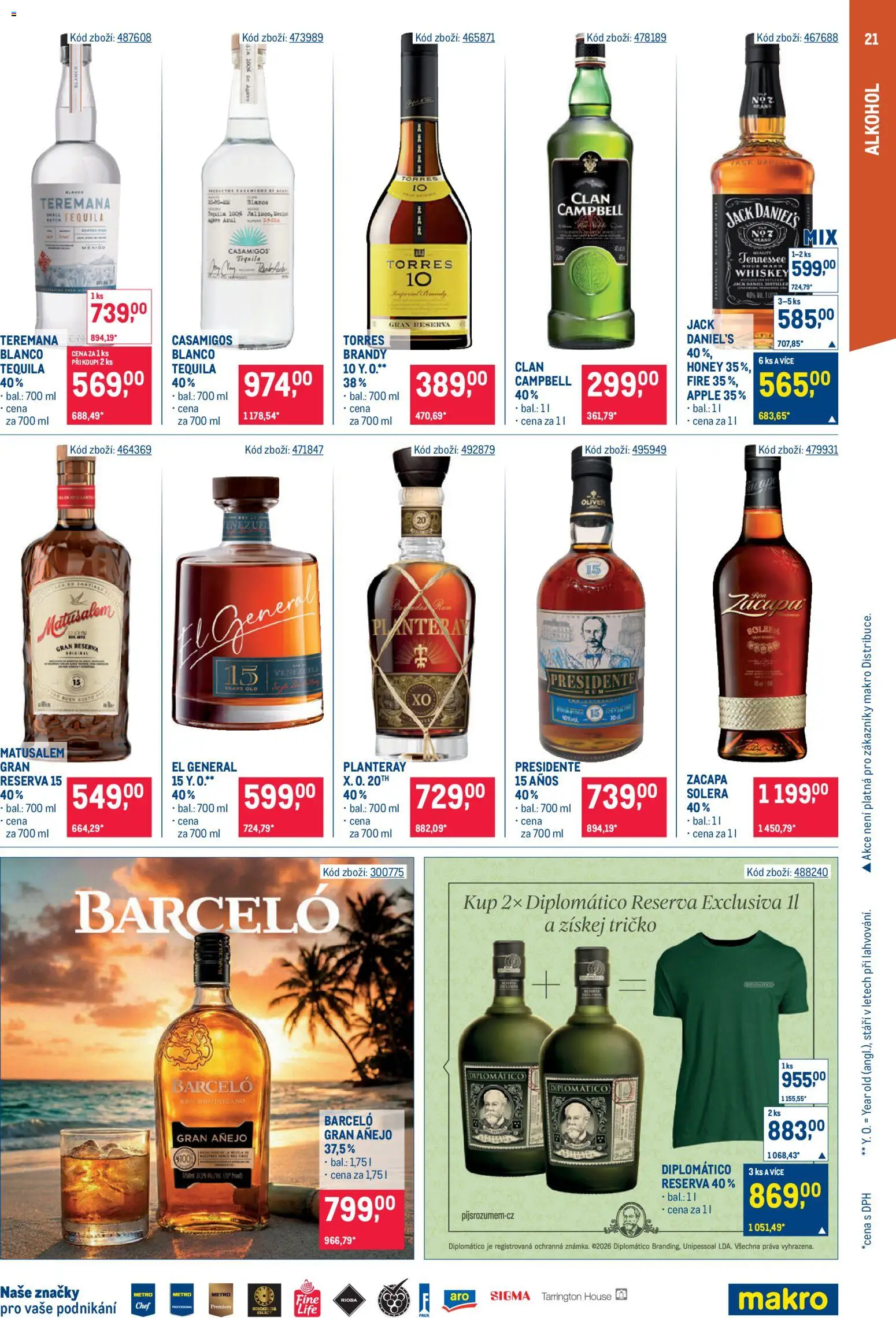 Makro leták - Gastronomie od 23.09.2026 | Strana: 21 | Produkty: Apple, Jack Daniel’s, Diplomatico Reserva Exclusiva, Alkohol