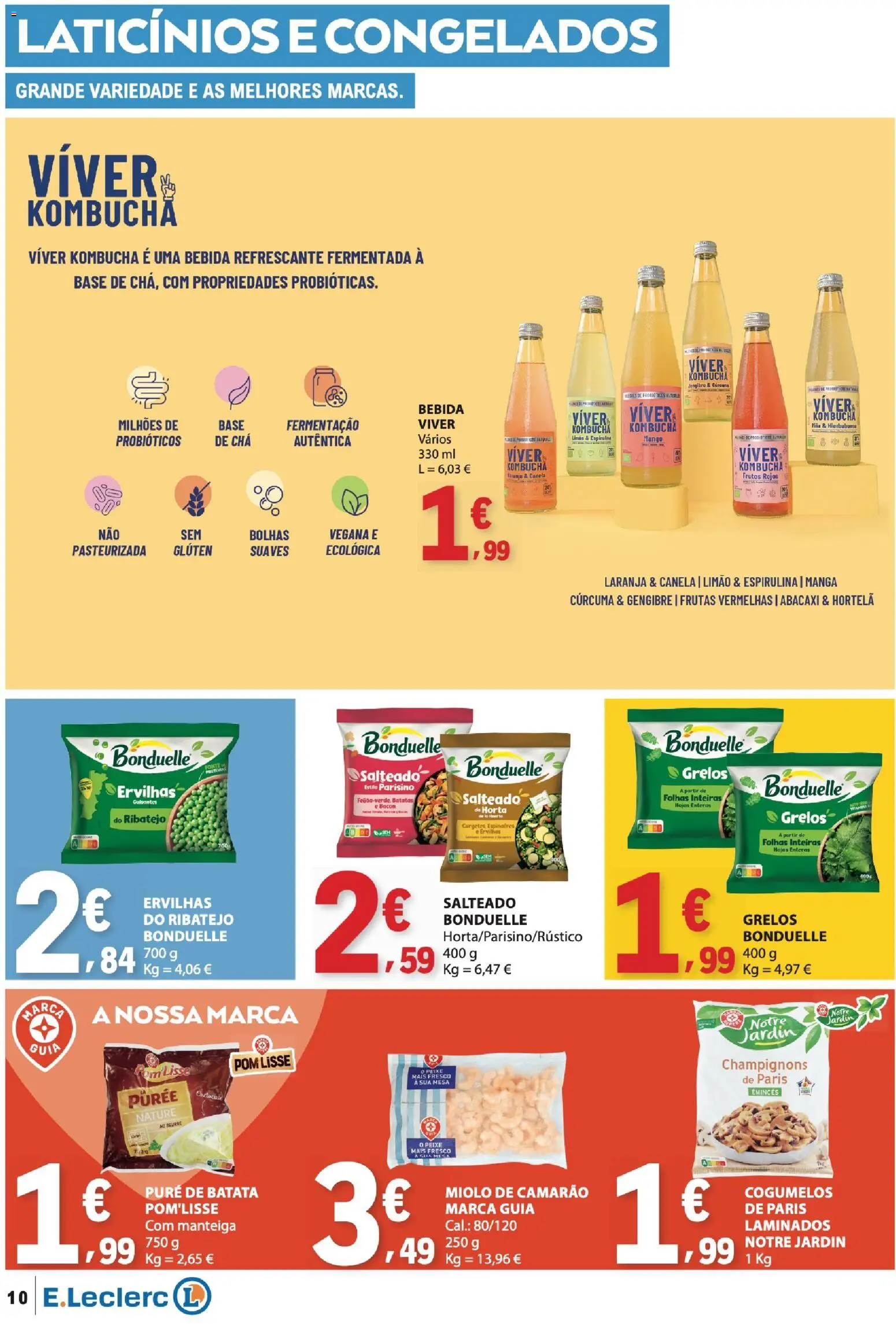 E.Leclerc folheto │ válido de 16.04.2026 | Página: 10 | Produtos: Hortelã, Camarão, Abacaxi, Bebida