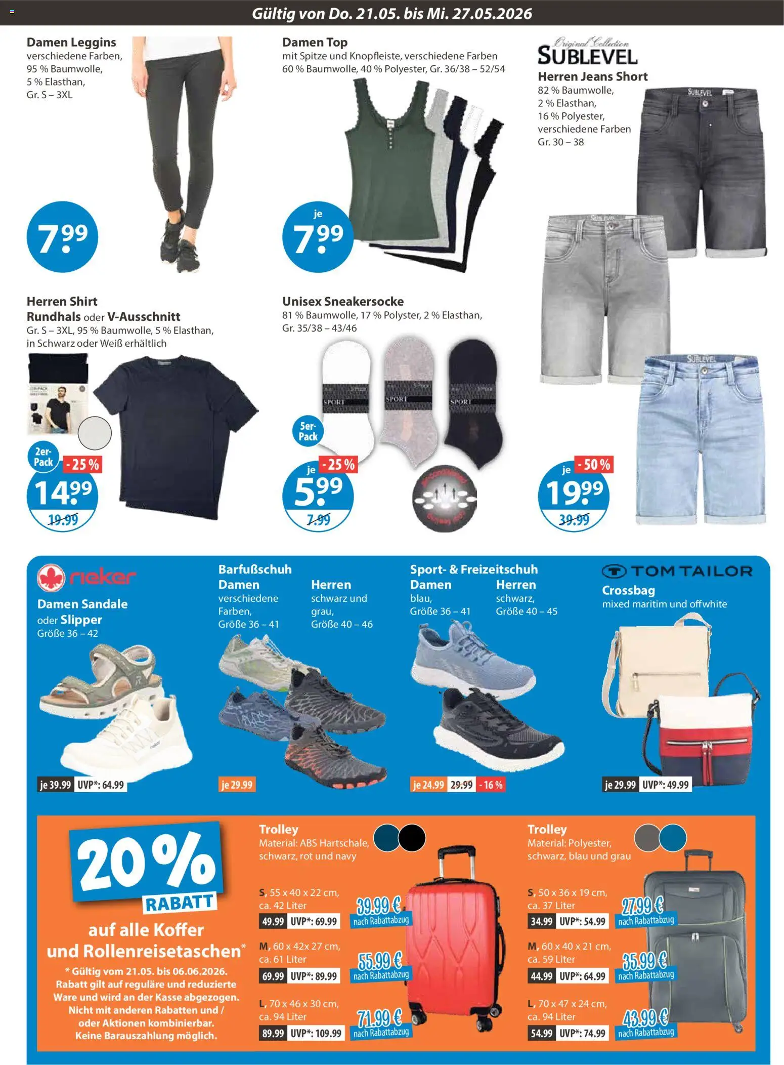 V-Markt München – gültig ab 21.05.2026 | Seite: 21 | Produkte: Shirt, Top, Freizeitschuh, Jeans