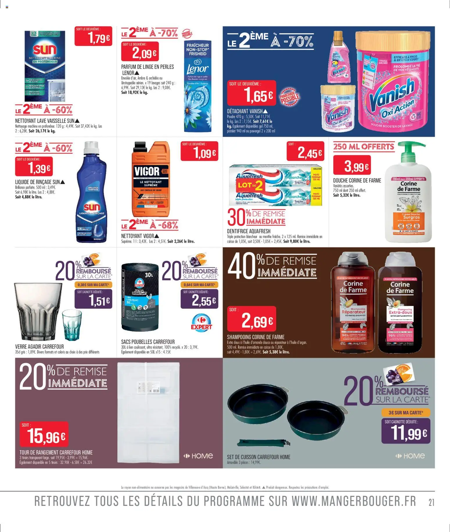 {H1} | Page: 21 | Produits: Shampooing, Cristaux de soude, Tiroirs, Vêtements