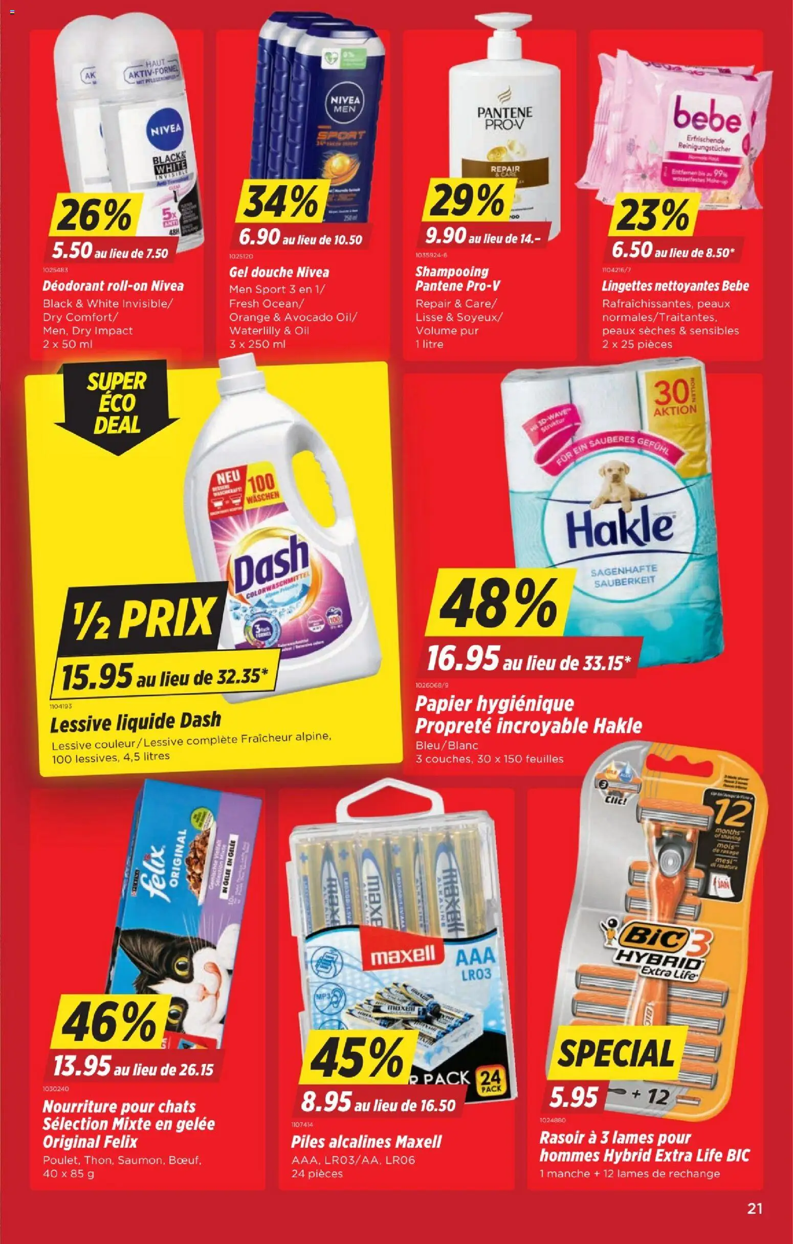 Denner aktionen FR – gültig ab 21.05.2026 | Seite: 21 | Produkte: Shampoo, Deodorant, Reinigungstücher, Avocado