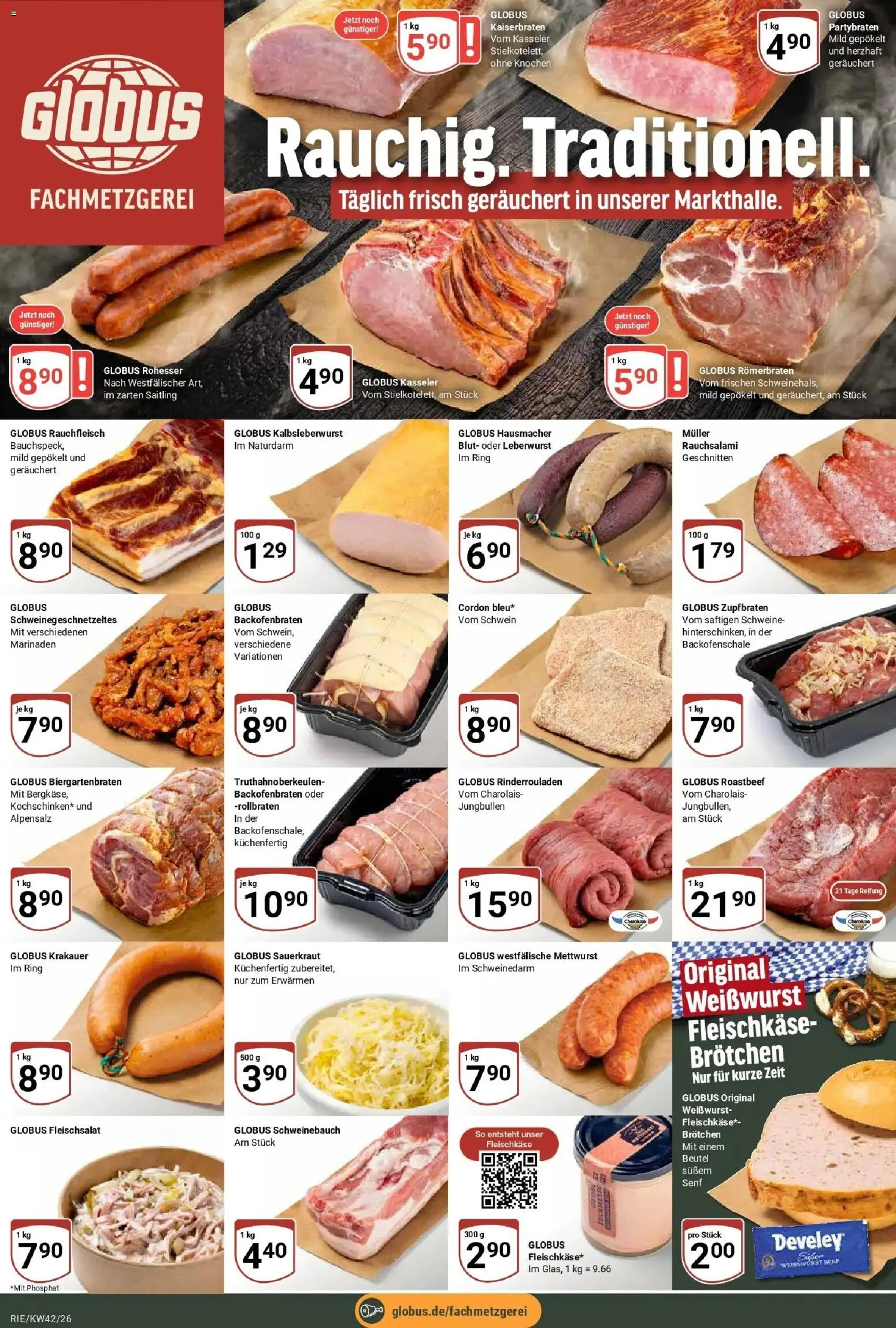Globus Prospekt Bochum-Riemke (ab 12.10.2026) » Angebote online | Seite: 9 | Produkte: Rinderrouladen, Schweinebauch, Weißwurst, Roastbeef