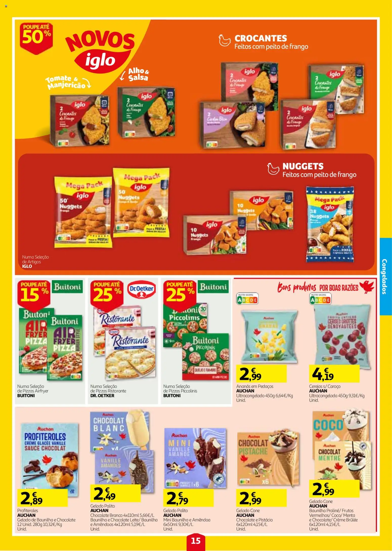 Auchan folheto │ válido de 24/09/2026 | Página: 15 | Produtos: Amêndoas, Frango, Profiteroles, Alho