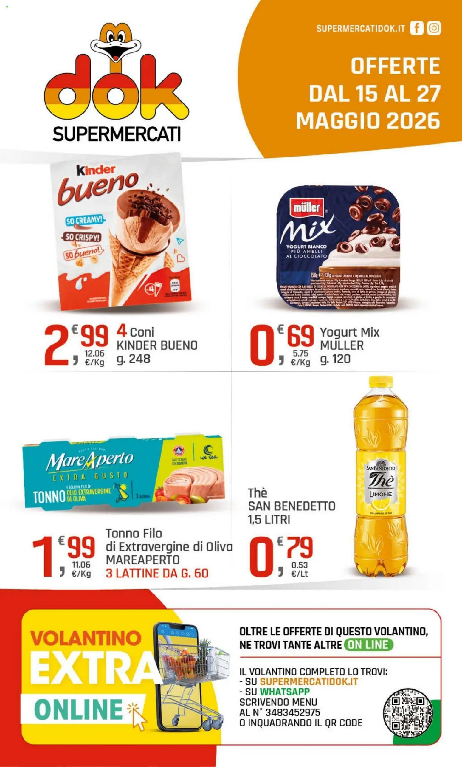 Volantino DOK del 15.05.2026 | Pagina: 1 | Prodotti: Yogurt, Cioccolato, Limone, Olio