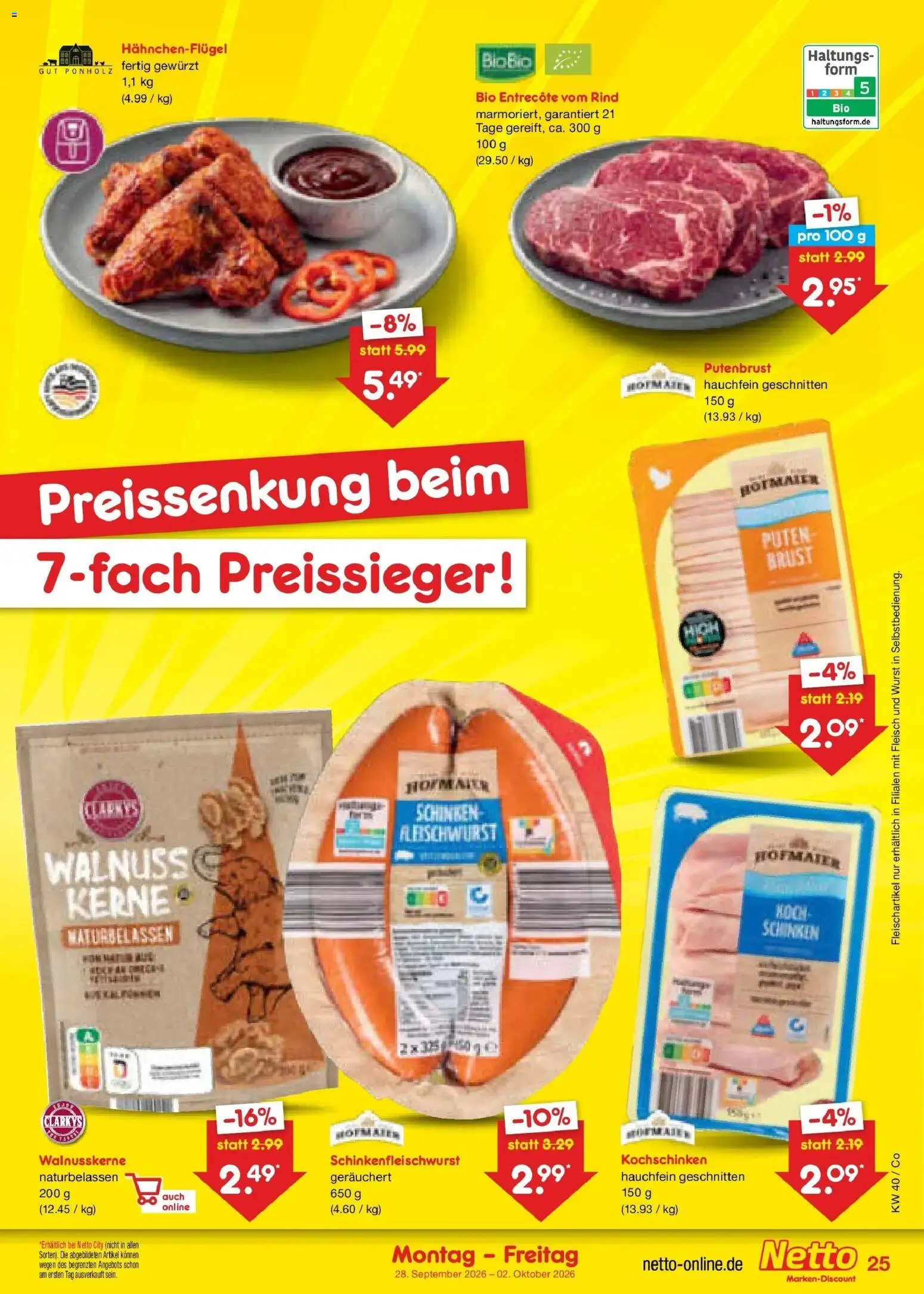 Netto Marken-Discount Prospekt Leipzig – gültig ab 28.09.2026 | Seite: 35 | Produkte: Putenbrust, Entrecote, Wurst, Fleisch