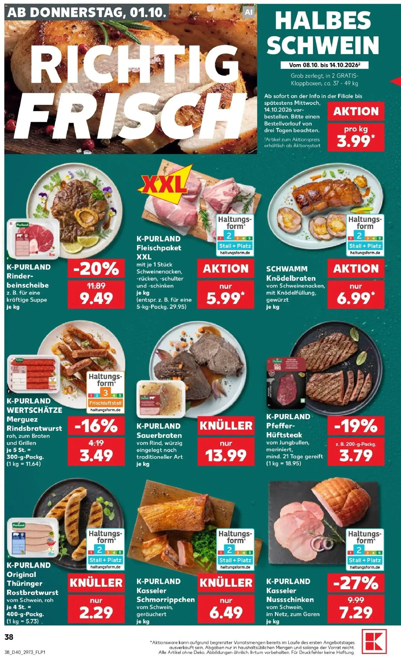 Prospekt Kaufland ab 28.09.2026 » Angebote Online zum Blättern | Seite: 48 | Produkte: Pfeffer, Schulter, Schinken