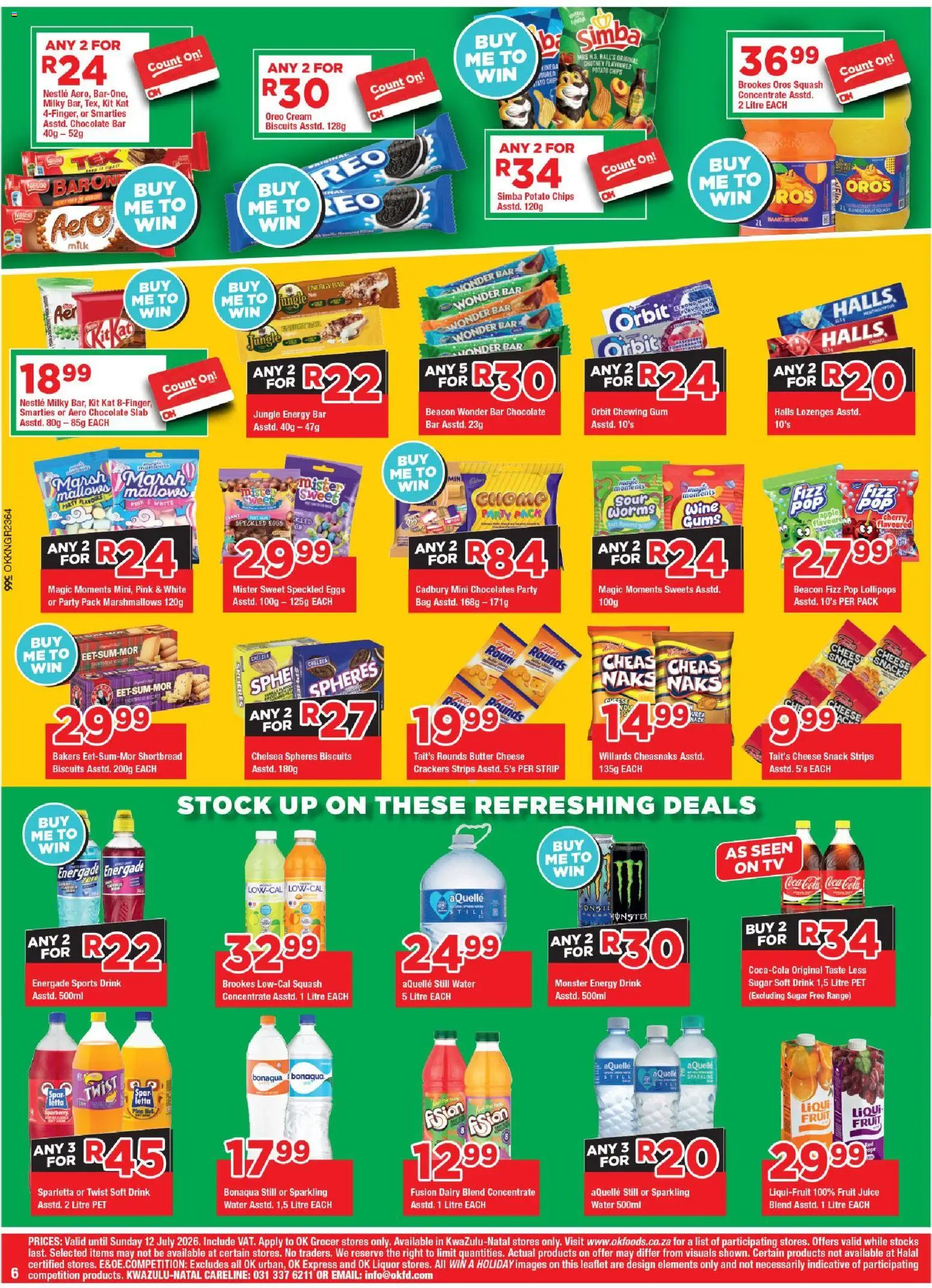 New OK Foods catalogue – valid from 24/06/2026 | Page: 6 | Products: Cheese, Juice, Dairy blend, Sugar