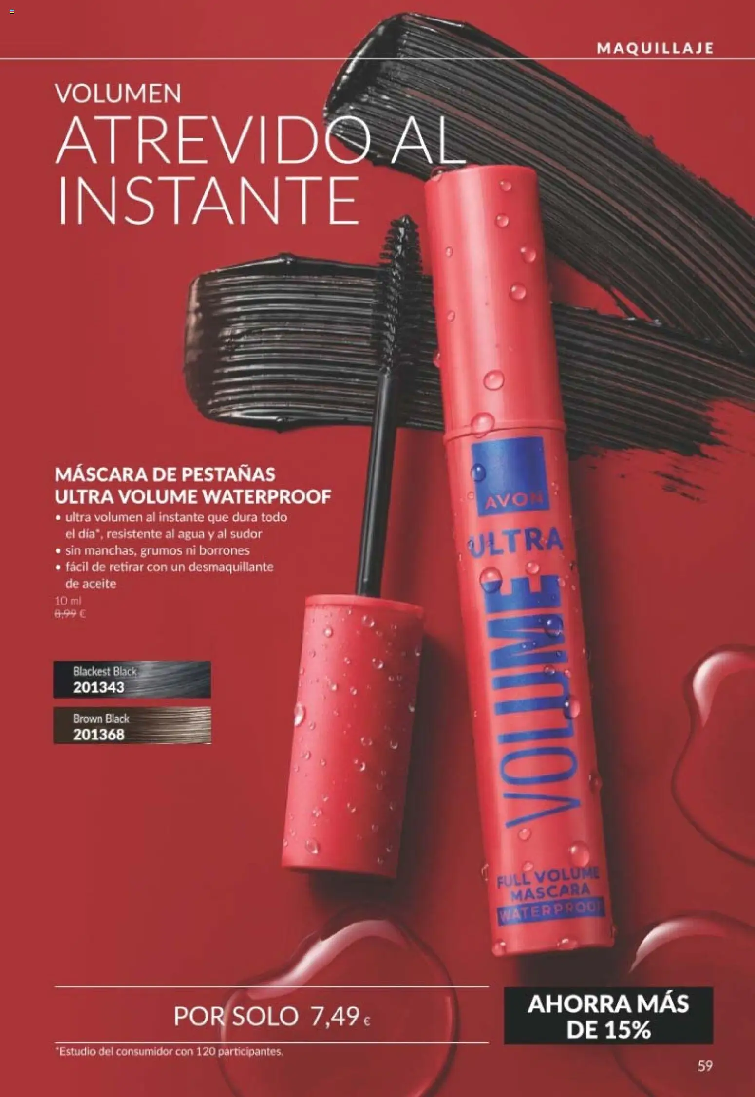 Catálogo AVON Black Friday │ válido desde el 01/11/2026 | Página: 59 | Productos: Maquillaje, Máscara, Agua, Máscara de pestañas