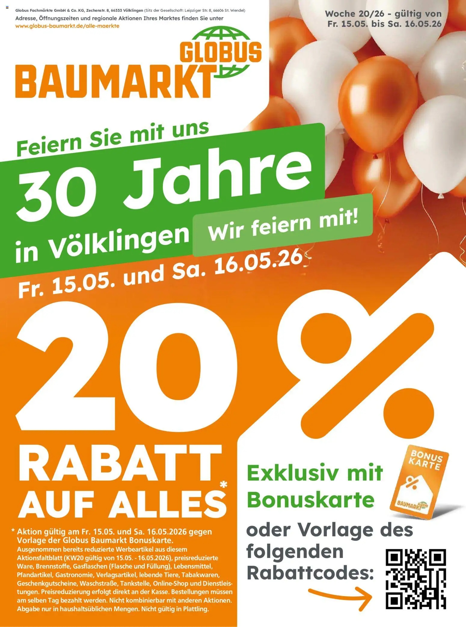 Globus Baumarkt Prospekt Zweibrücken	 – gültig ab 15.05.2026 | Seite: 1