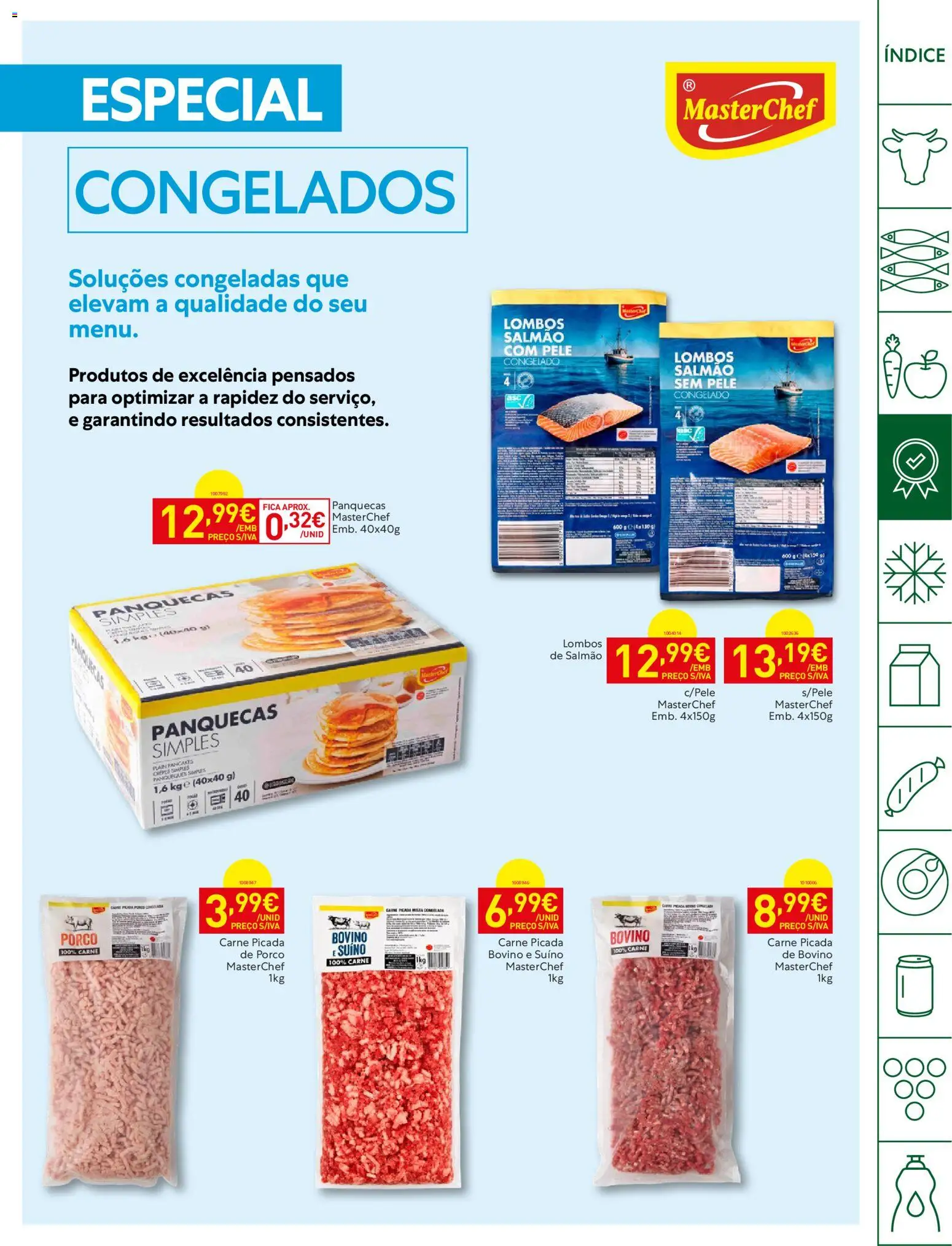 Recheio Horeca │ válido de 08/09/2026 | Página: 9 | Produtos: Panquecas, Salmão, Carne picada mista, Carne