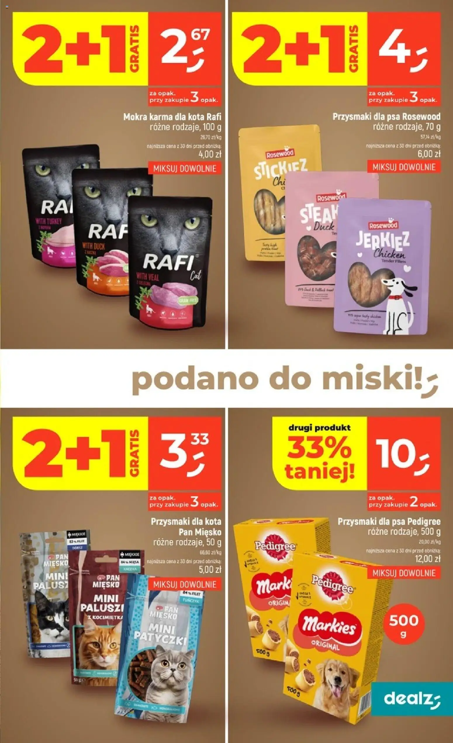 Dealz gazetka od 08.10.2026 | Strona: 41 | Produkty: Przysmaki dla kota, Tuńczyk, Karma dla kota, Karma