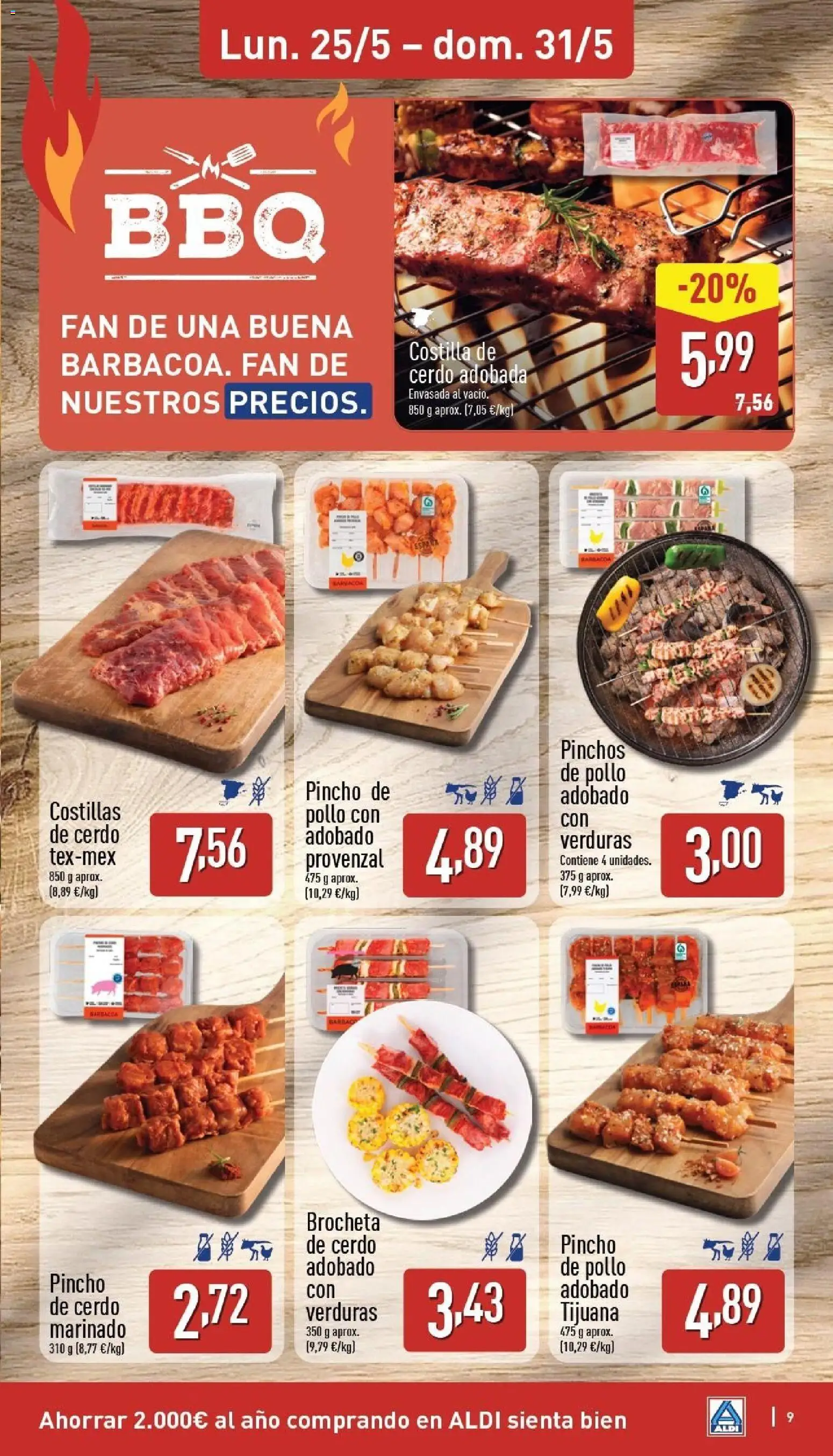 Aldi folleto Baleares │ válido desde el 25.05.2026 | Página: 9 | Productos: Cerdo, Costilla de cerdo, Barbacoa